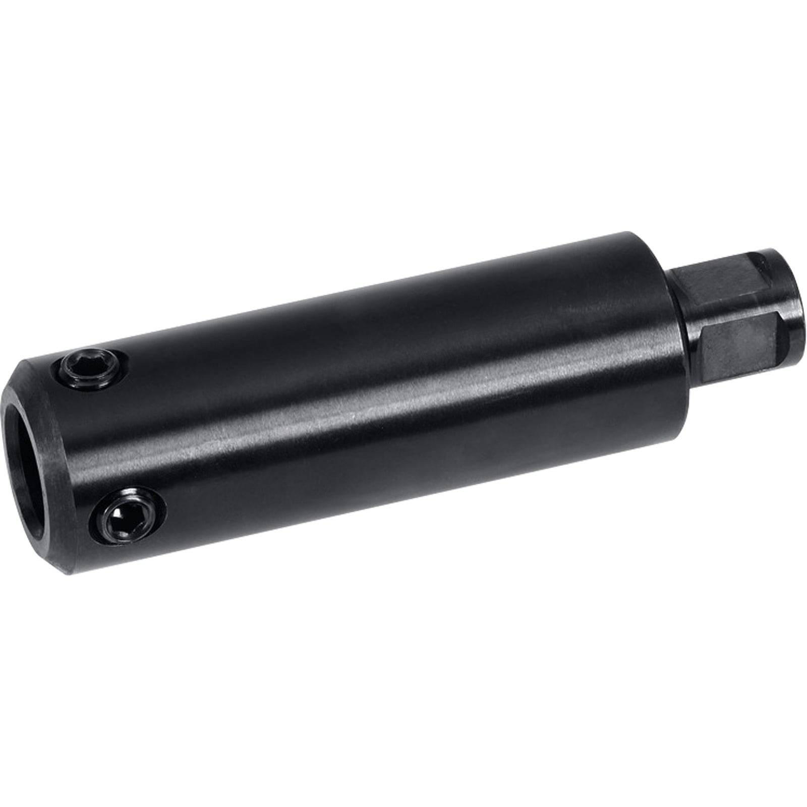 Ein zylindrischer schwarzer Metalleinsatz mit sechskantigem Aufnahmeanschluss, wahrscheinlich zum Antreiben von Befestigungselementen verwendet.