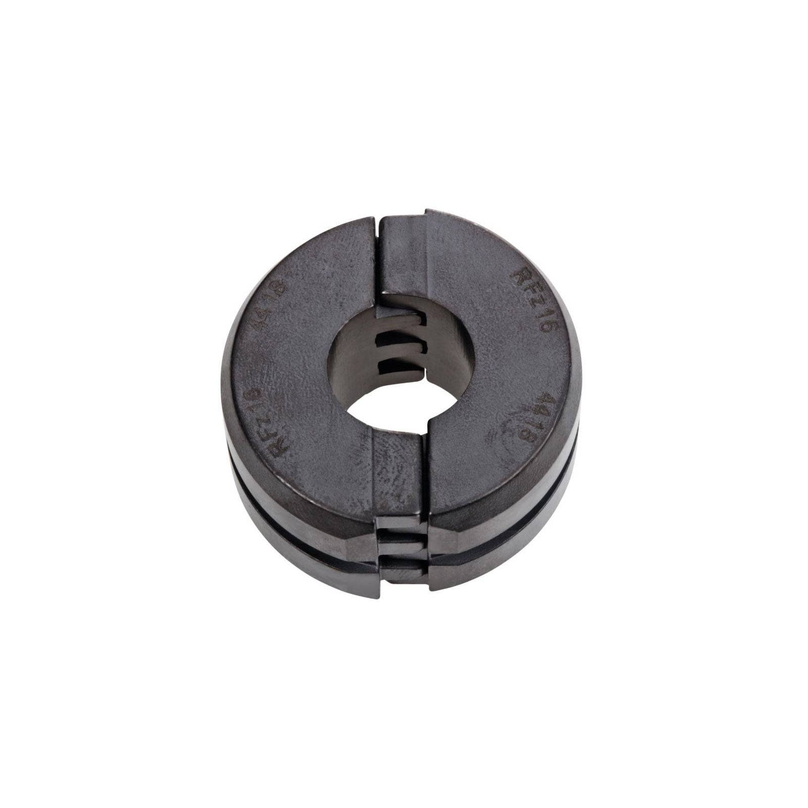 Eine runde, schwarze mechanische Komponente mit einer hohlen Mitte und verstellbarer Klemme. Es scheint sich um einen geteilten Kragen zu handeln, der für Maschinenbau verwendet wird.