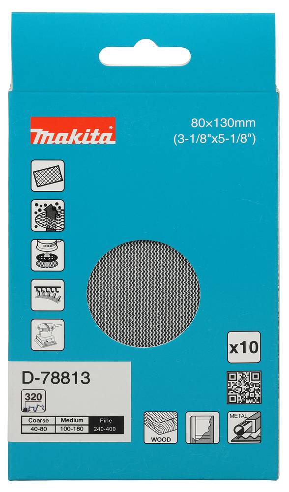 Makita Schleifnetz 80 x 130 mm, A320 80 x 130 mm • A320 • 10 Stk.