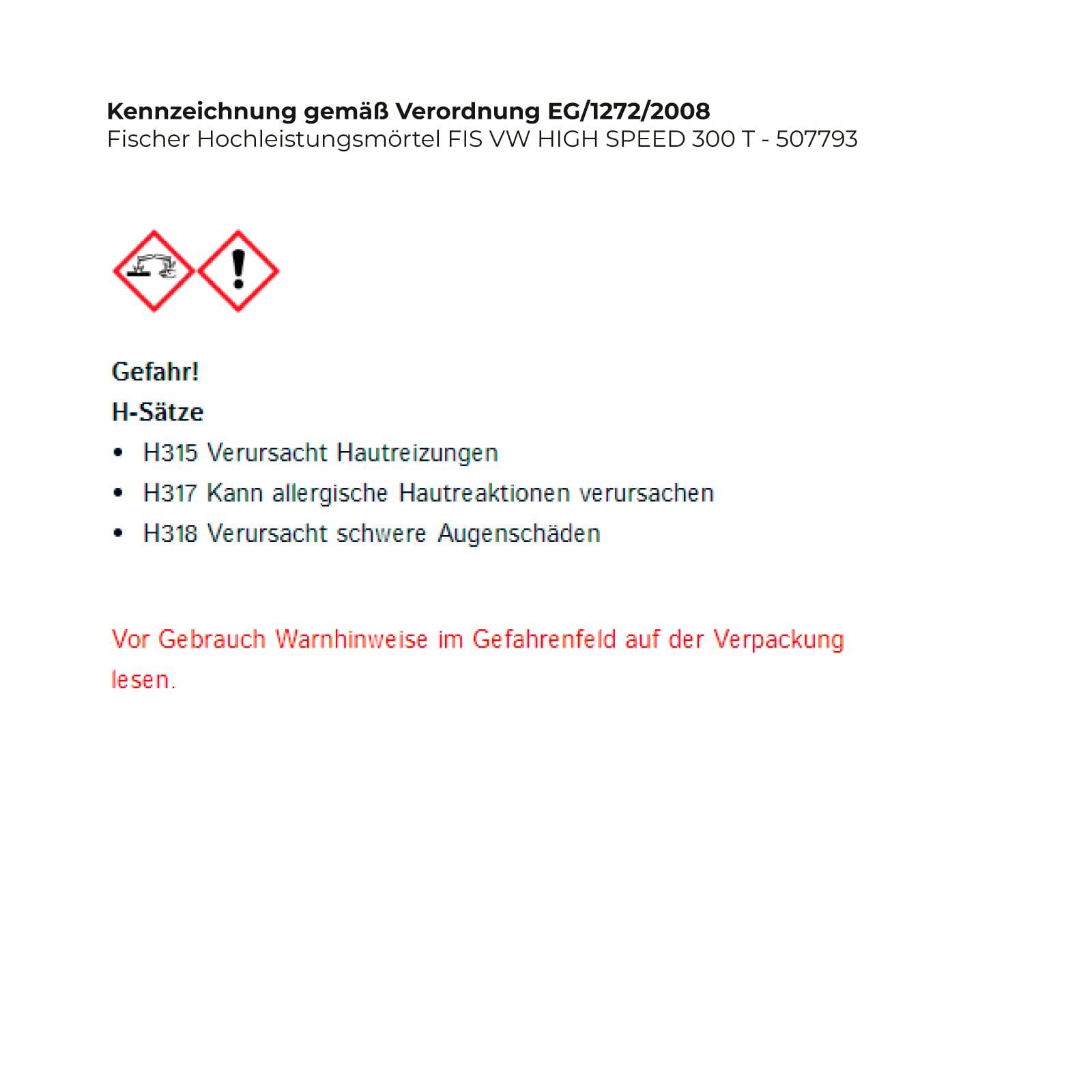Warnung! Das Produkt kann Hautreizungen und schwere Augenreizungen verursachen. Lesen Sie vor der Verwendung die Sicherheitshinweise auf der Verpackung.