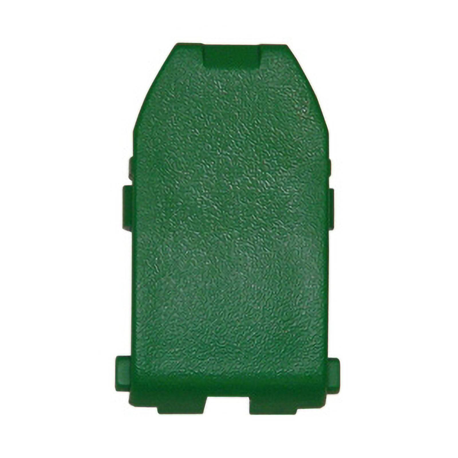 Ein grüner Kabelhalter aus Kunststoff mit strukturierter Oberfläche und Verschlussmechanismus, verwendet zum Befestigen von Kabeln oder Leitungen.