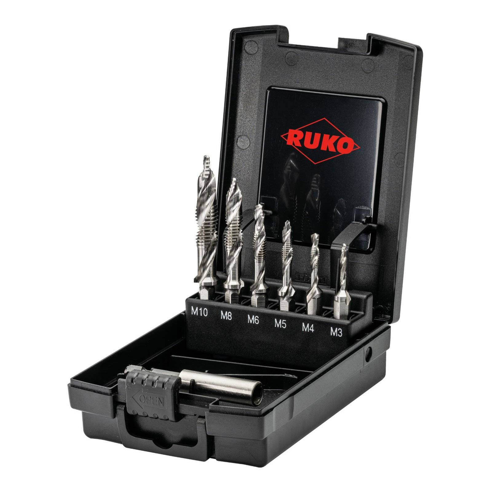 Kombigewindebohrer-Bit-Satz ULTIMATECUT FS M3-M10 7-tlg.HSS Ku.-Kass.RUKO
