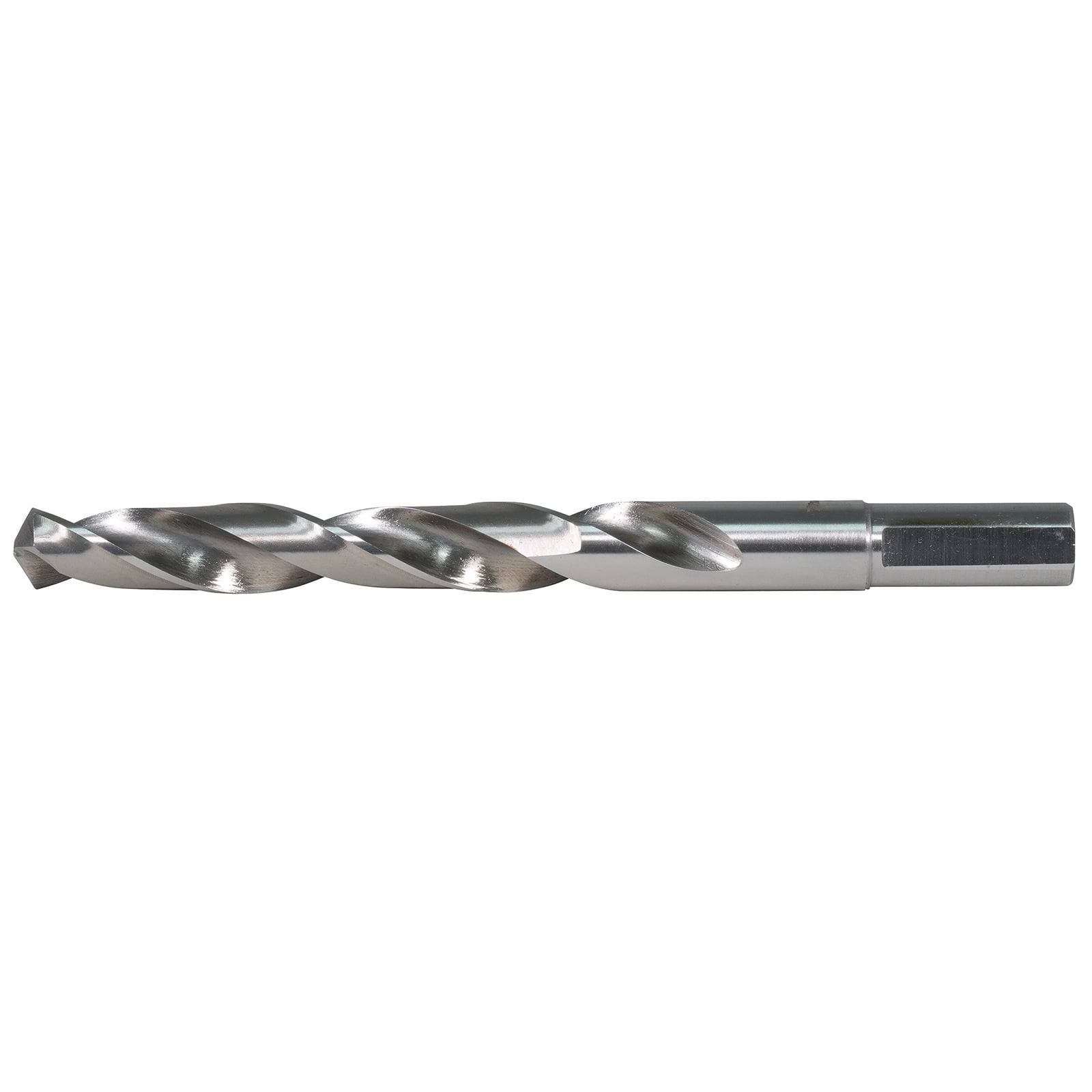 Ein Metallbohrer mit einer gedrehten Geometrie und einem zylindrischen Schaft, der zum Bohren von Löchern in verschiedenen Materialien verwendet wird.