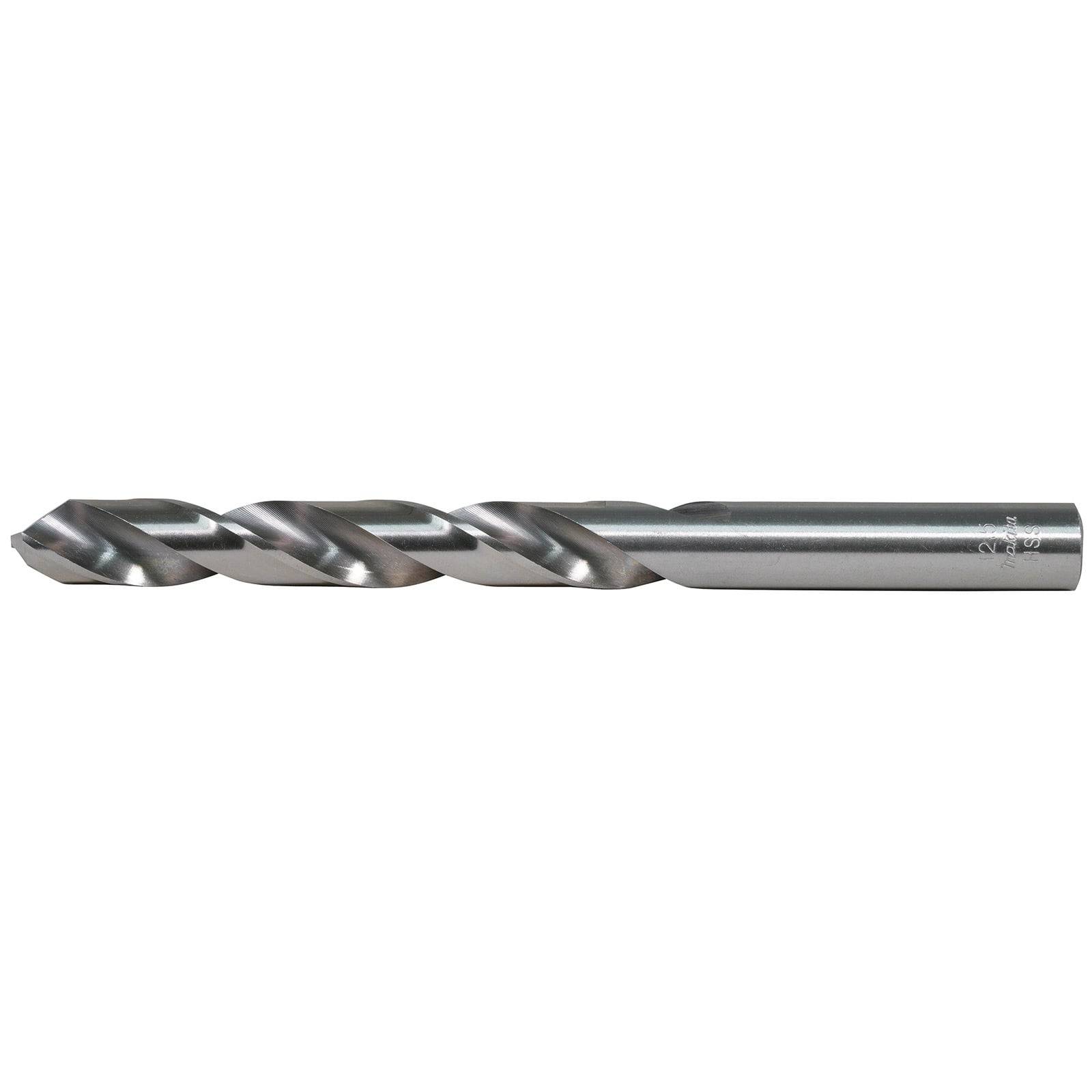 Ein Nahaufnahmebild eines silbernen Metallbohrers mit Spiralrillen, der zum Bohren von Löchern in Materialien wie Holz, Metall oder Kunststoff verwendet wird.