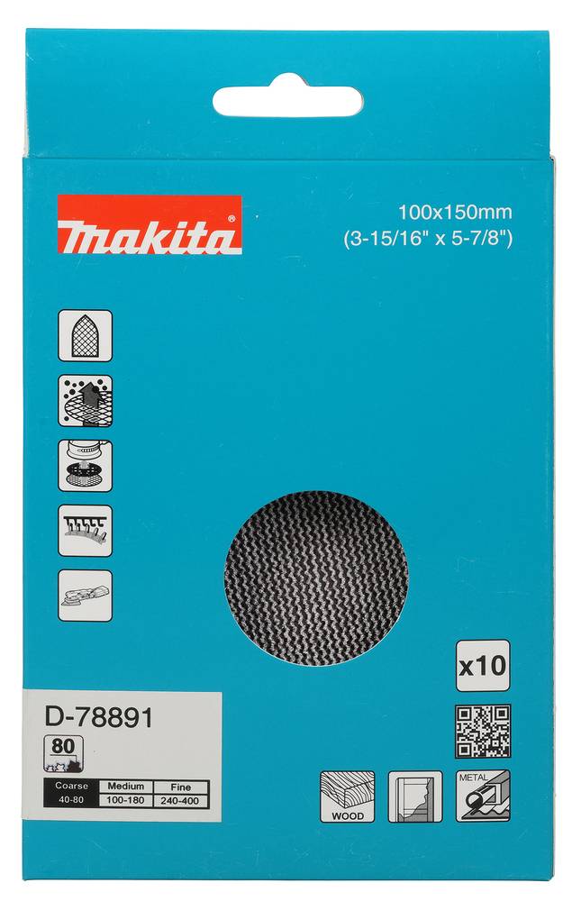 Makita Schleifnetz 100 x 150 mm, A80 100 x 150 mm • A80 • 10 Stk.