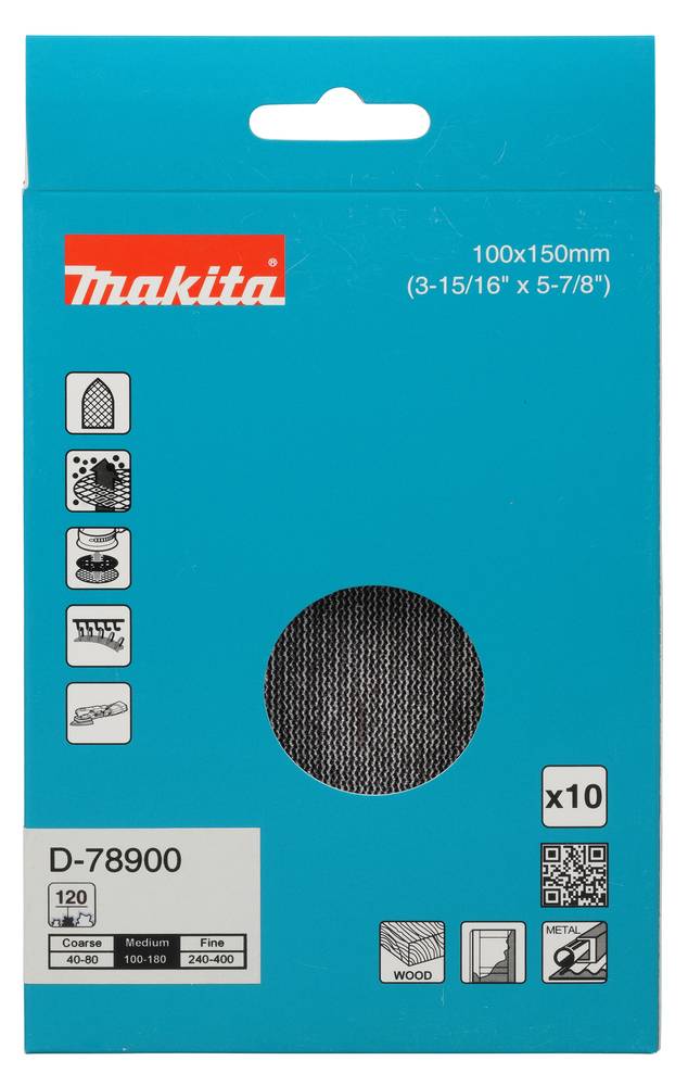 Makita Schleifnetz 100 x 150 mm, A120 100 x 150 mm • A120 • 10 Stk.
