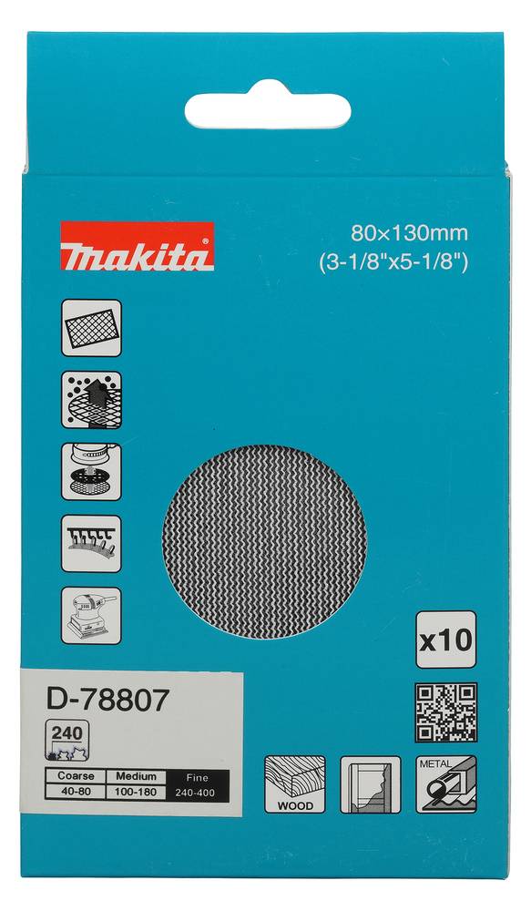 Makita Schleifnetz 80 x 130 mm, A240 80 x 130 mm • A240 • 10 Stk.