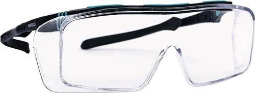 Über- u.Besucherbrille Ontor EN 166 Fassung:schwarz türkis Scheibe:klar PC INFIE