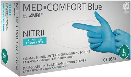 Einw.-Handsch.Med Comfort Blue Gr.M blau Nitril PSA III 100 St./Box