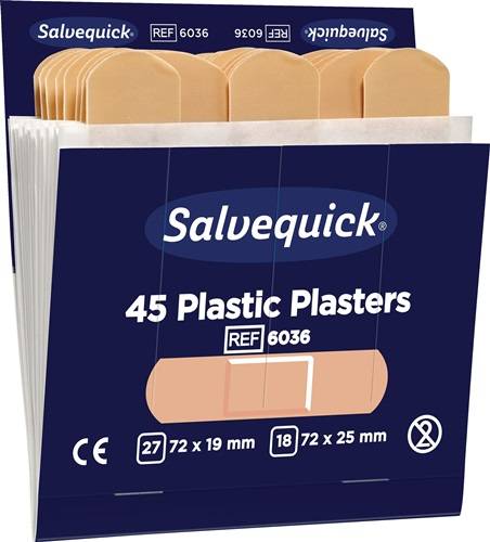 Pflasterstrips Salvequick wasserfest 6 Nachfüllpack je 45 St.SALVEQUICK