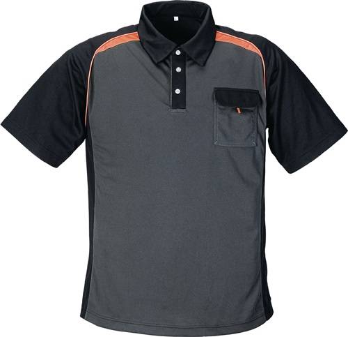 Herrenpoloshirt Gr.M dunkelgrau/schwarz/orange TERRATREND
