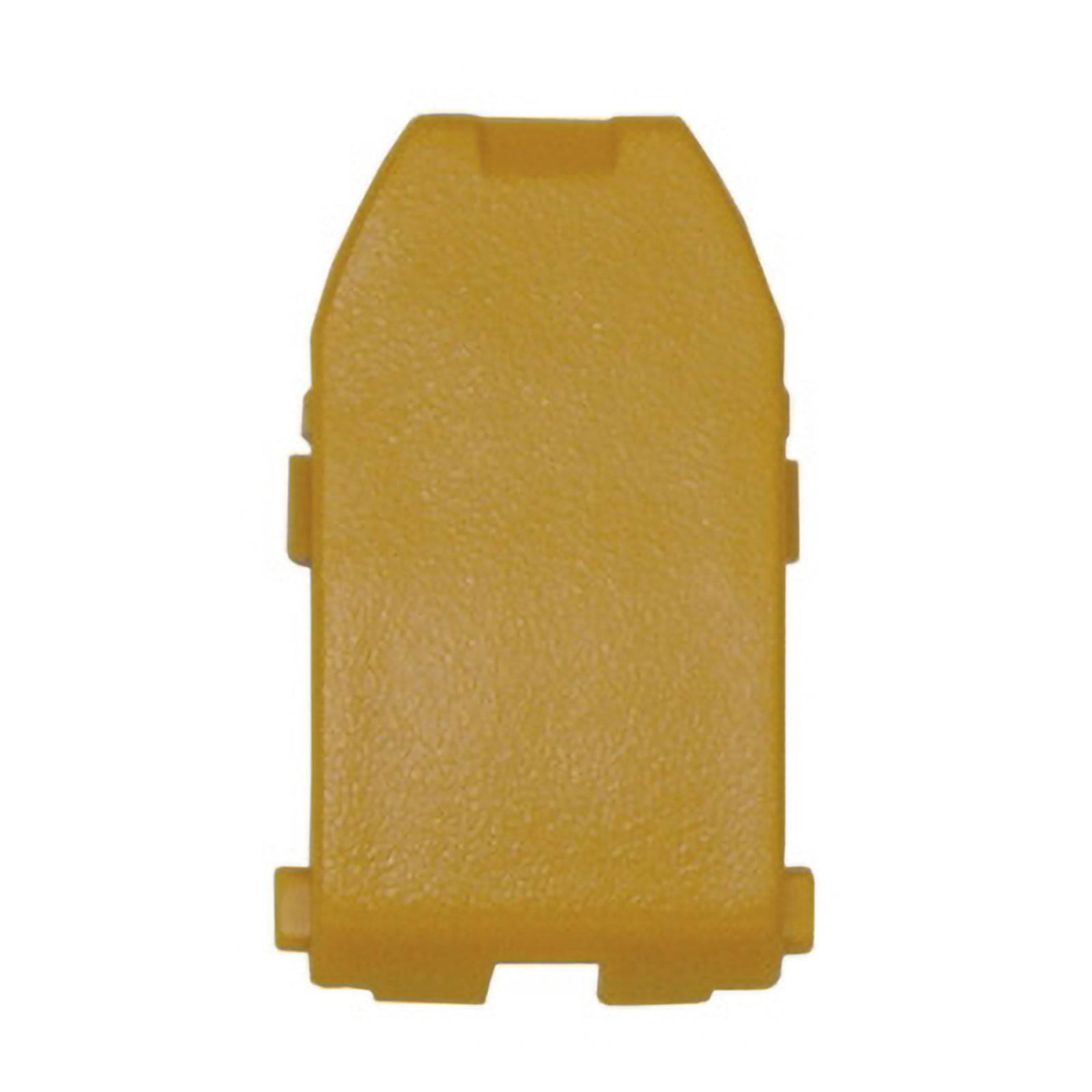 Eine gelbe Plastikkomponente mit glatter Oberfläche, höchstwahrscheinlich eine Schutzabdeckung oder Kappe. Sie ist rechteckig mit leicht gewölbtem Oberteil.