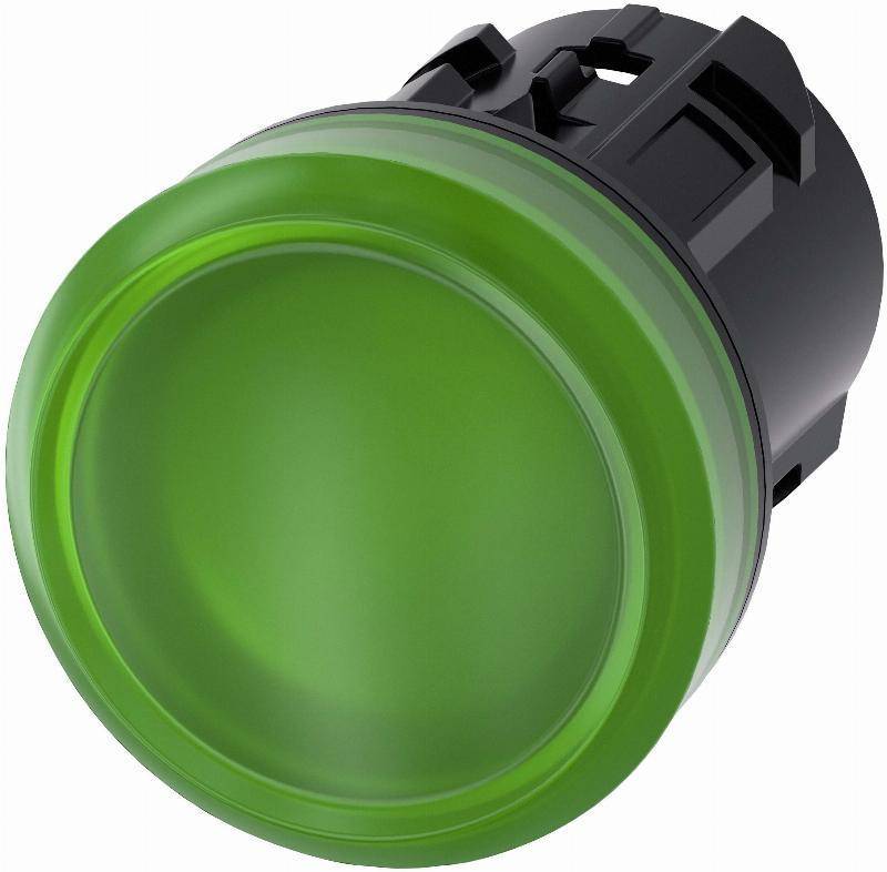 Siemens 3SU10016AA400AA0 Leuchtmelder 22mm rund grün Linse glatt Industriematerial