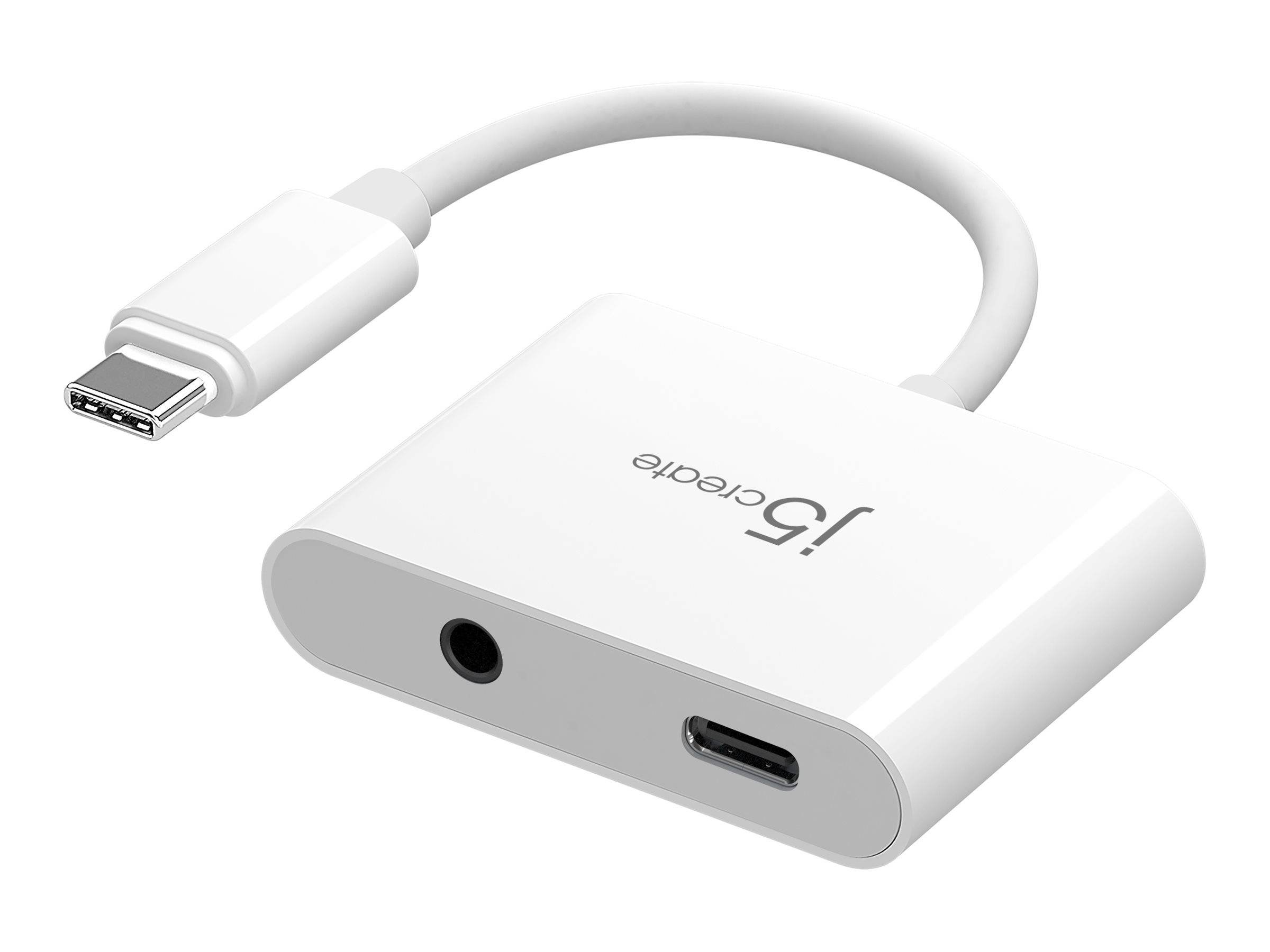 j5create JCA122 - USB-C zu Kopfhöreranschluss / Ladeadapter - 24 pin USB-C männlich zu 24 pin USB-C, 3,5-mm-Klinkenst