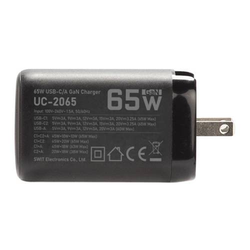 SWIT ELECTRONICS UC-2065 - Reise-Ladegerät für Laptops & weitere Geräte (65 W Ausgangsleistung | USB-C/A GaN)