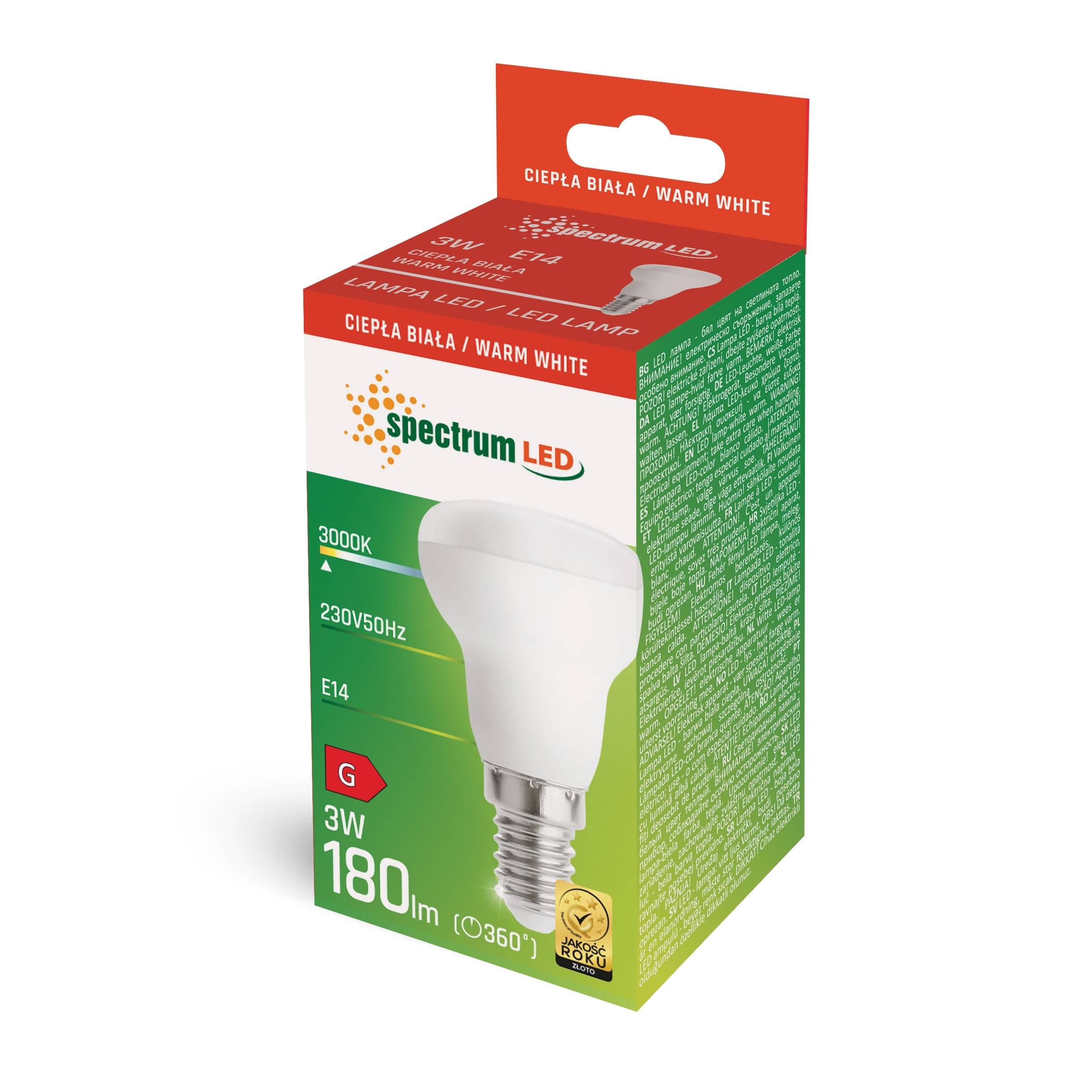 Spectrum LED E14 R39 Pilzform 3W 120° 180lm 230V Warmweiß 3000K