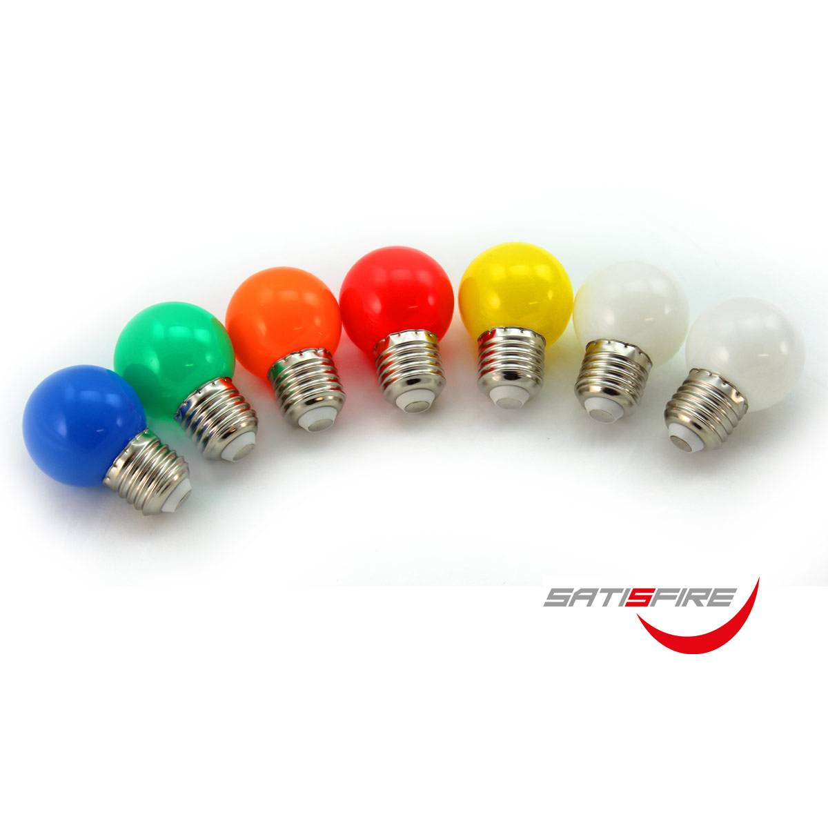 LED Leuchtmittel G45 - kaltweiß 6000K - E27 - 1W | SATISFIRE - Kugellampe