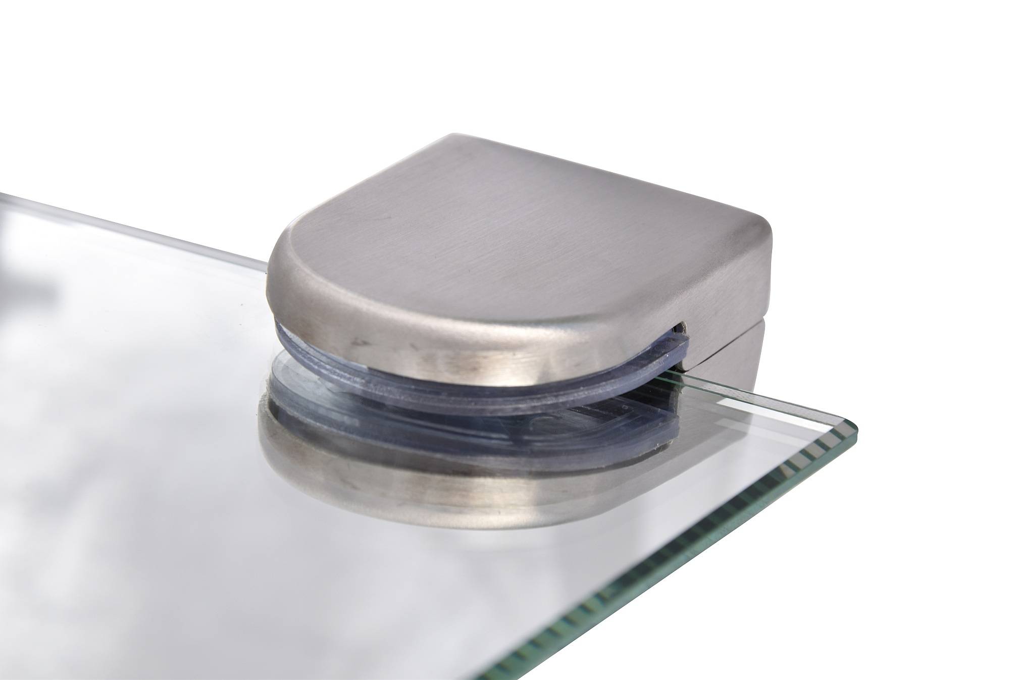 Glashalter Klemmhalter Glasklemme Edelstahl Scheibensicherung eckig rund V2A C: 10-12mm Glassärke, Rund