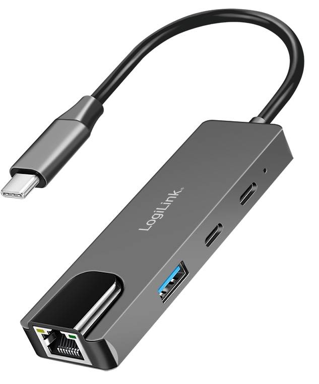 LOGILINK USB-C Hub UA0432 3Port 2,5G Gigabit Ethernet-Adapter