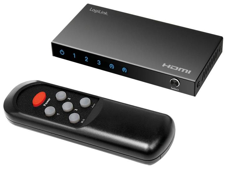 LOGILINK HDMI-Switch HD0062, 3x 1-Port, 4K/60 Hz, schwarz