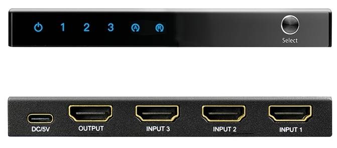 LOGILINK HDMI-Switch HD0062, 3x 1-Port, 4K/60 Hz, schwarz