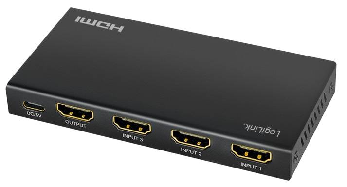 LOGILINK HDMI-Switch HD0062, 3x 1-Port, 4K/60 Hz, schwarz