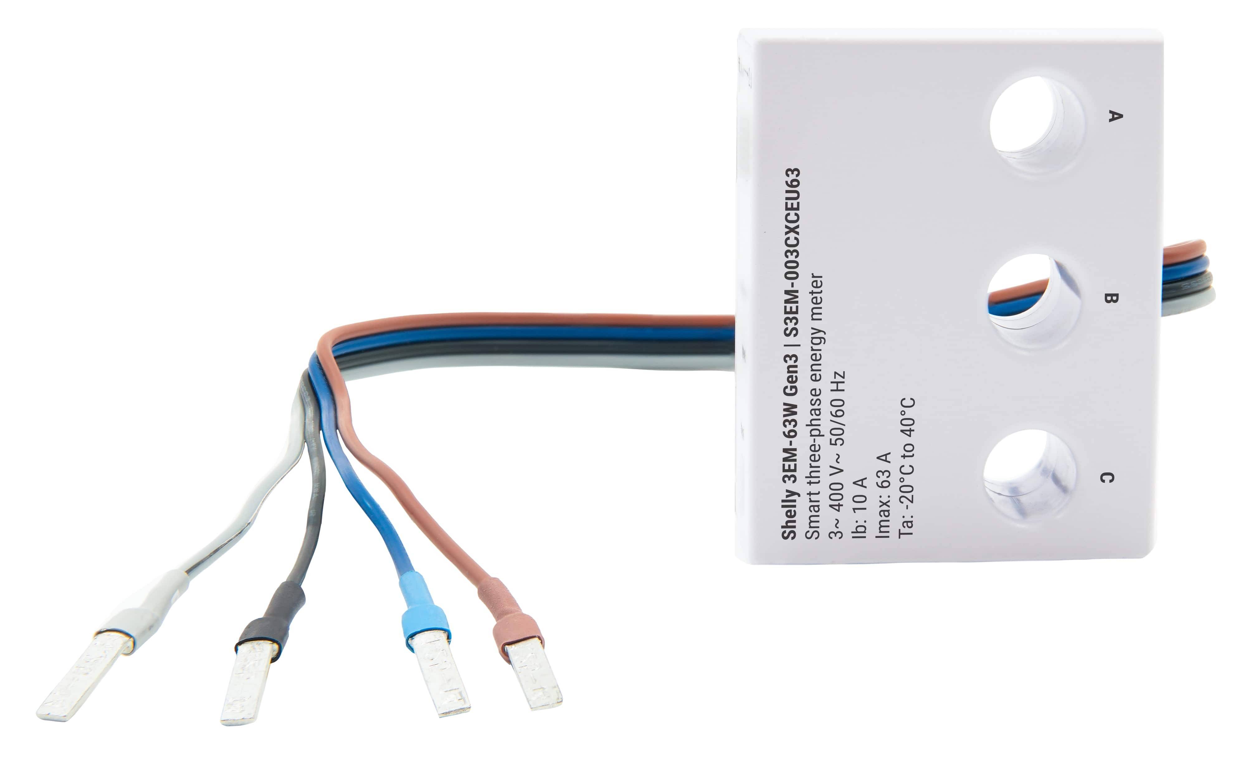 SHELLY WLAN-Stromzähler 3EM-63W Gen3, weiß