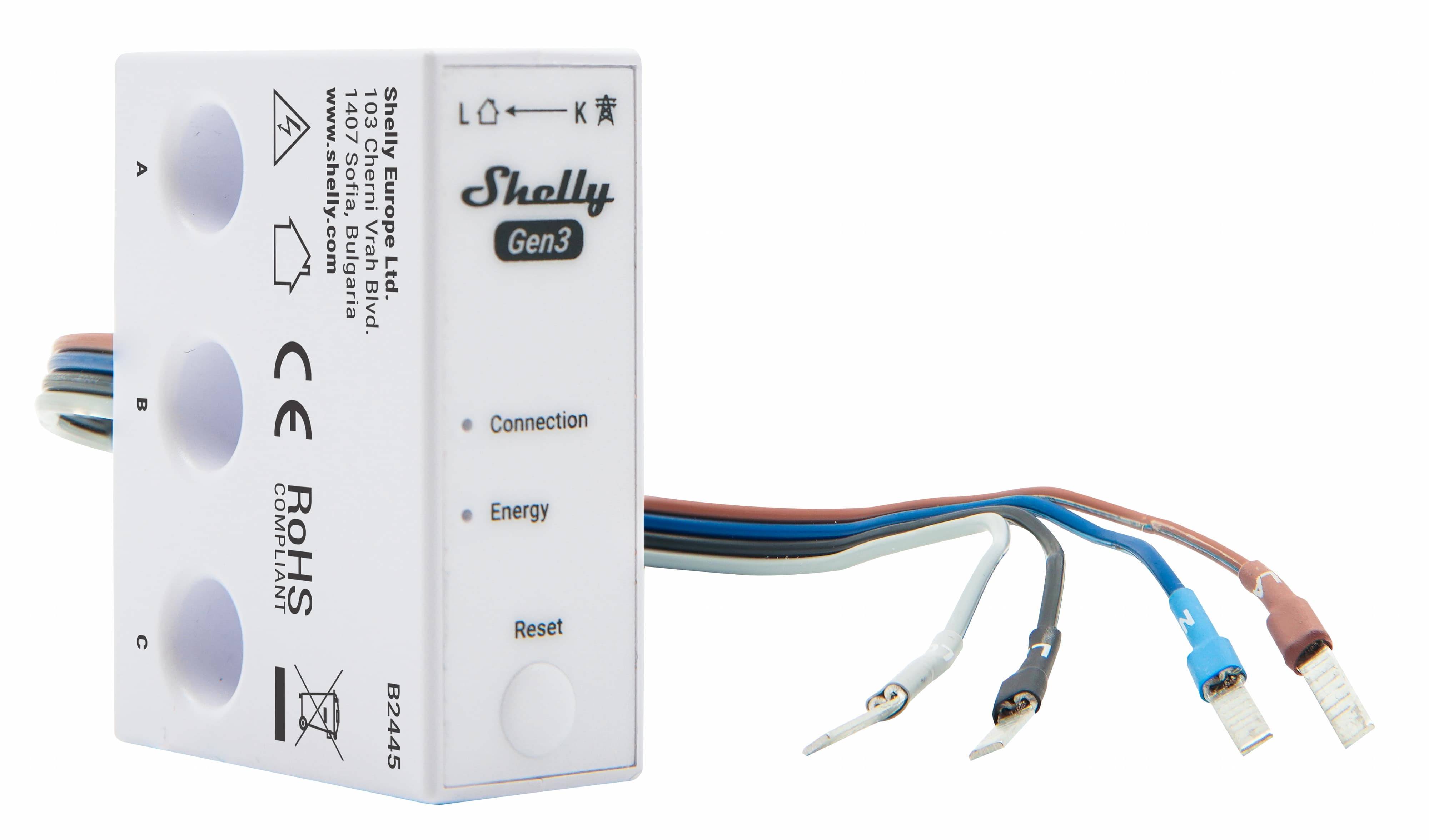 SHELLY WLAN-Stromzähler 3EM-63W Gen3, weiß