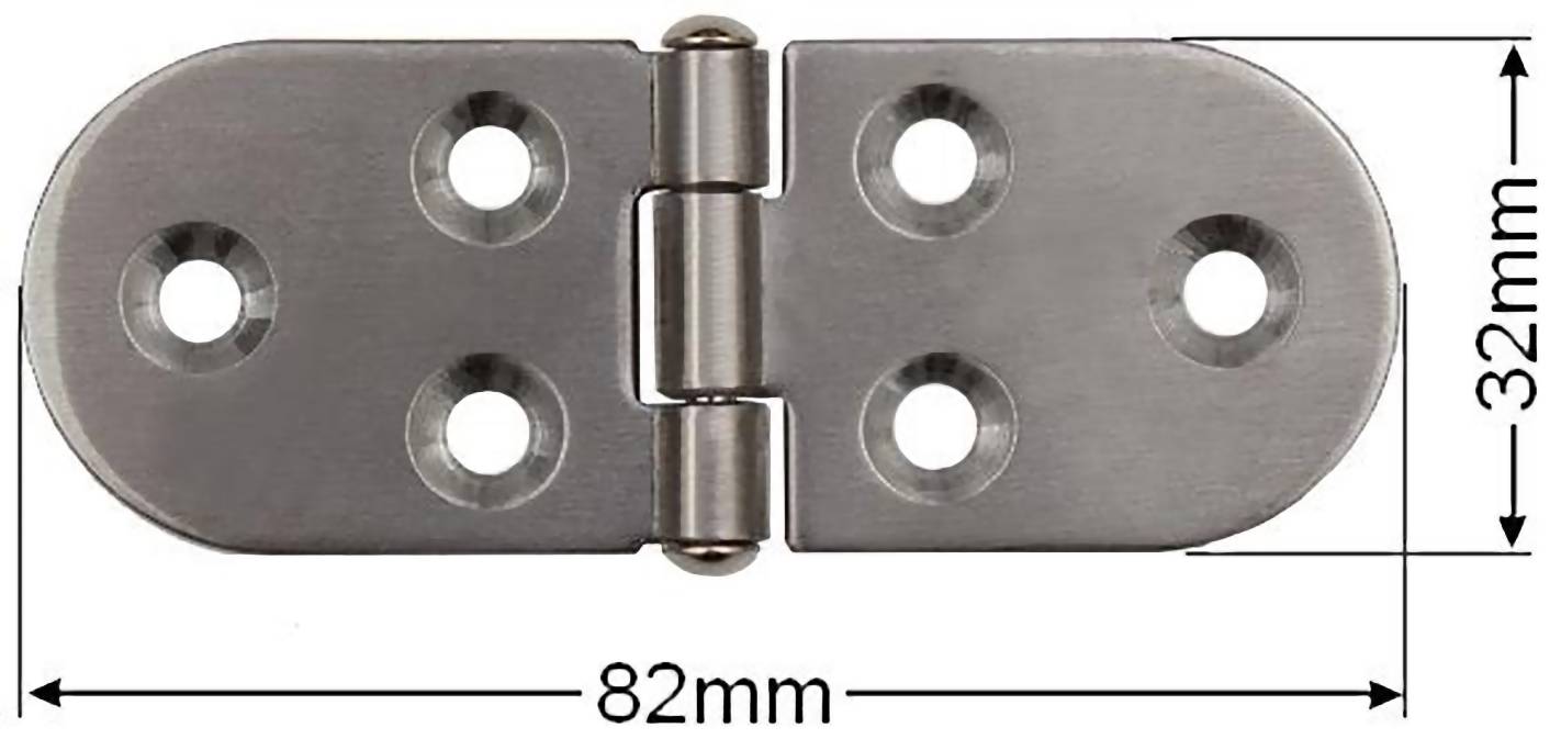 Edelstahl Scharnier 8-11 (32x82mm)