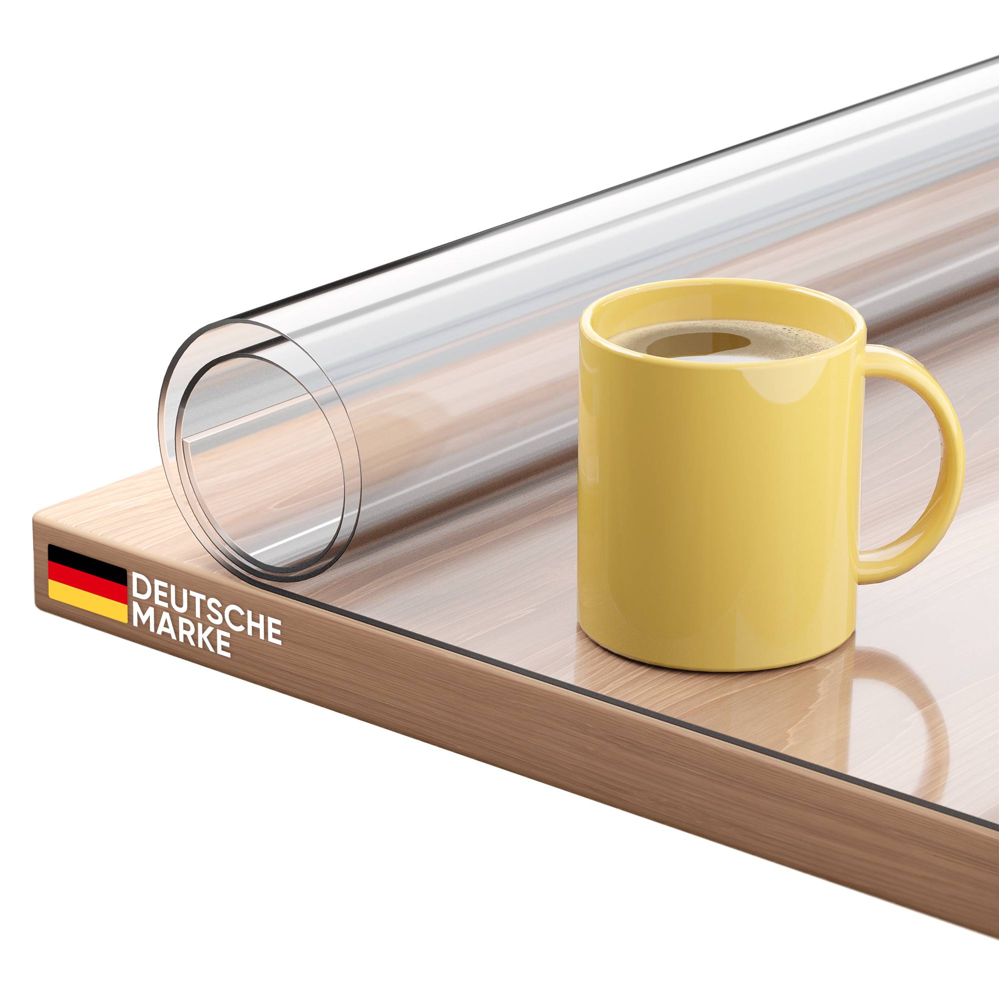 Björn&Schiller Tischfolie transparent 2mm, Tischauflage Schutzfolie für Tisch 90x120 cm – kratzfest, wasserfest & hitzebeständig