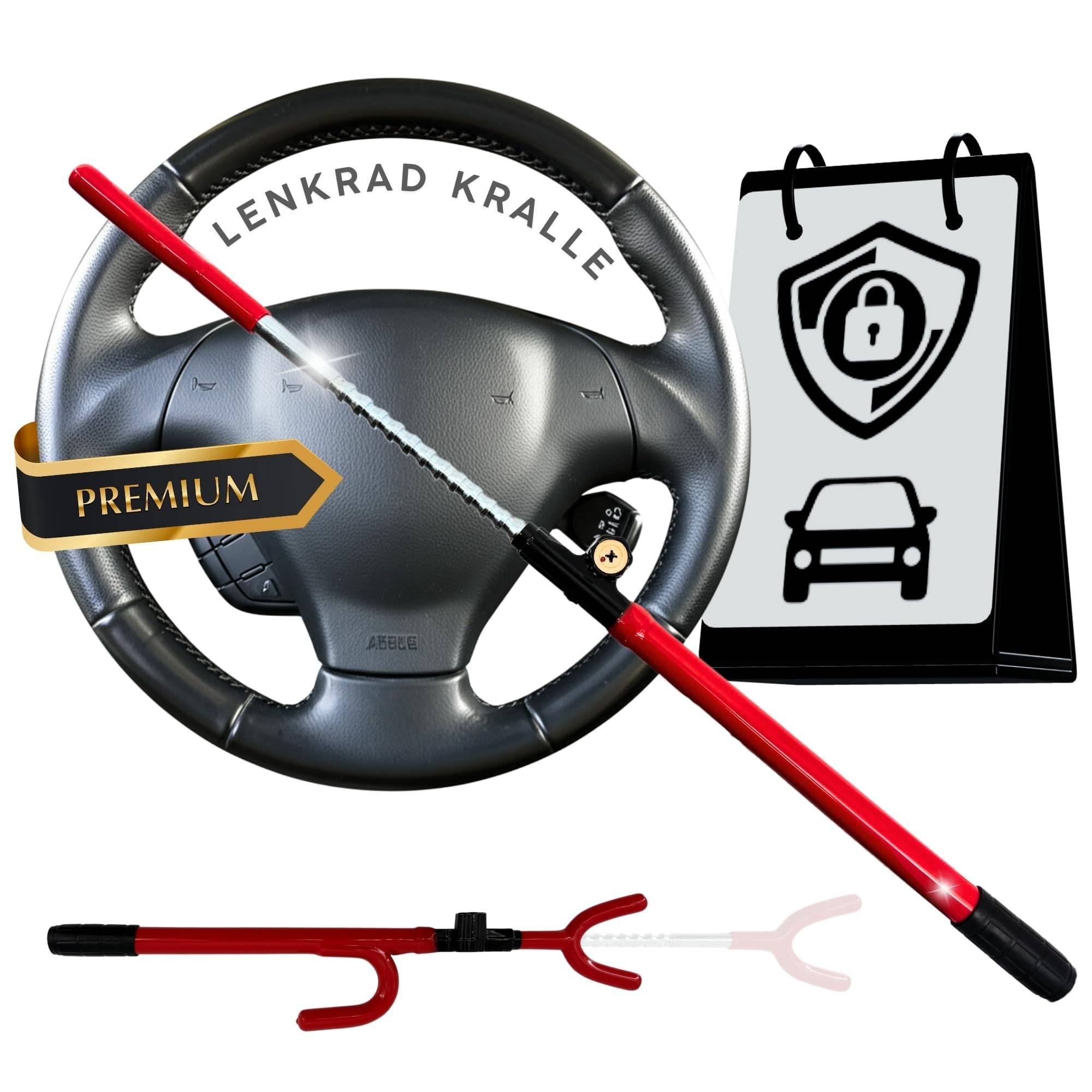 Wegfahrsperre Lenkradkralle Lenkradschloss mit Messing Schloss + 2 Schlüssel PKW Diebstahlschutz Diebstahlsicherung Auto Kralle