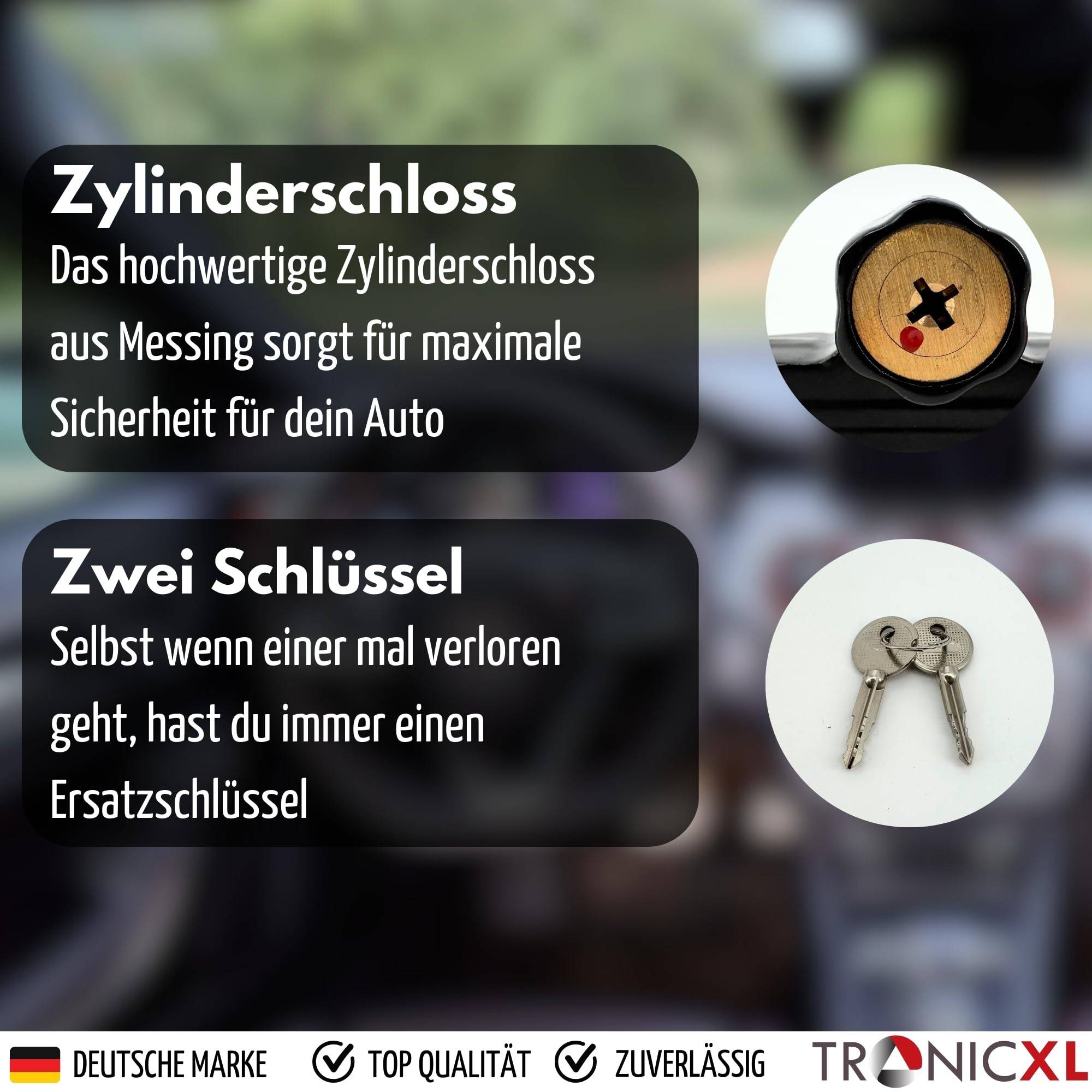 Wegfahrsperre Lenkradkralle Lenkradschloss mit Messing Schloss + 2 Schlüssel PKW Diebstahlschutz Diebstahlsicherung Auto Kralle