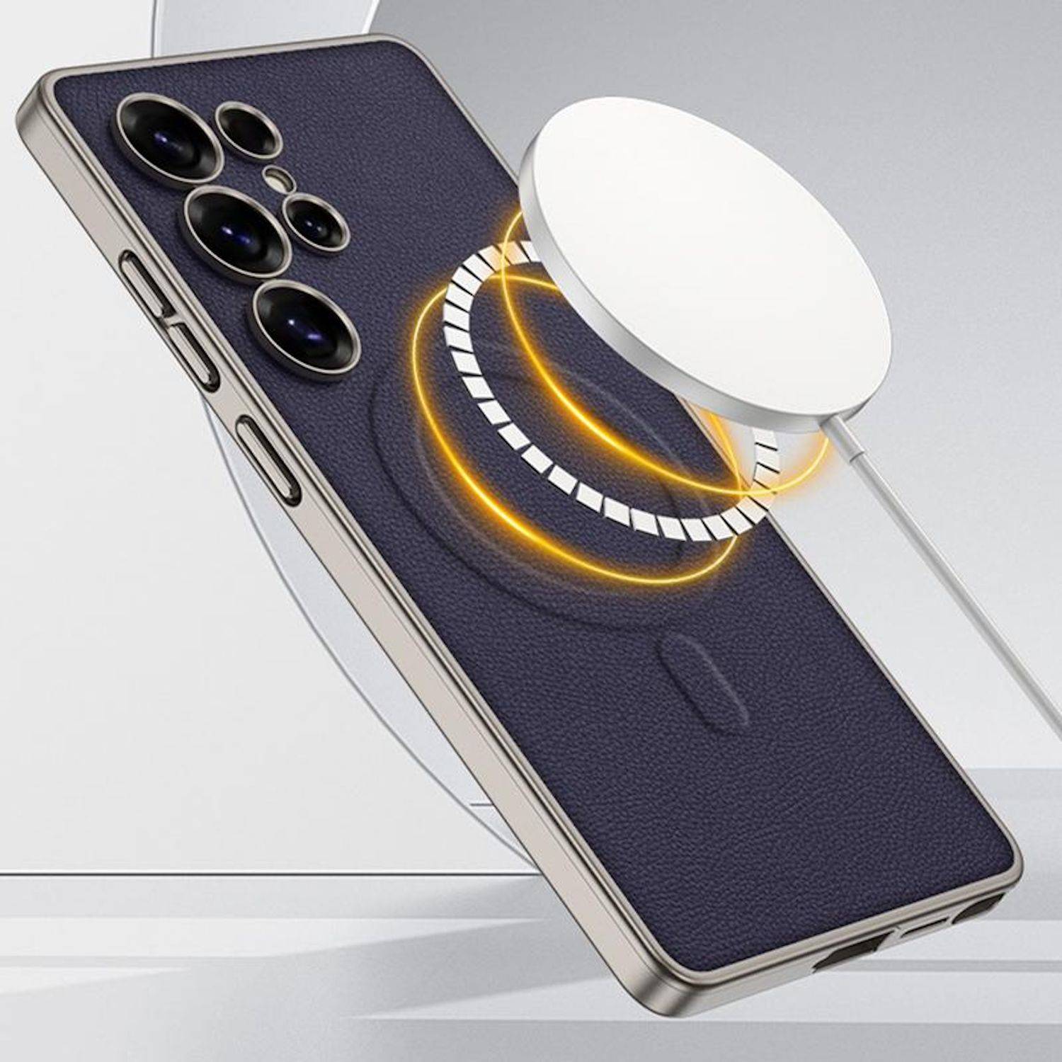 Für Samsung Galaxy S25 Ultra GKK MagSafe Kunstleder Schutz Hülle Case Schwarz