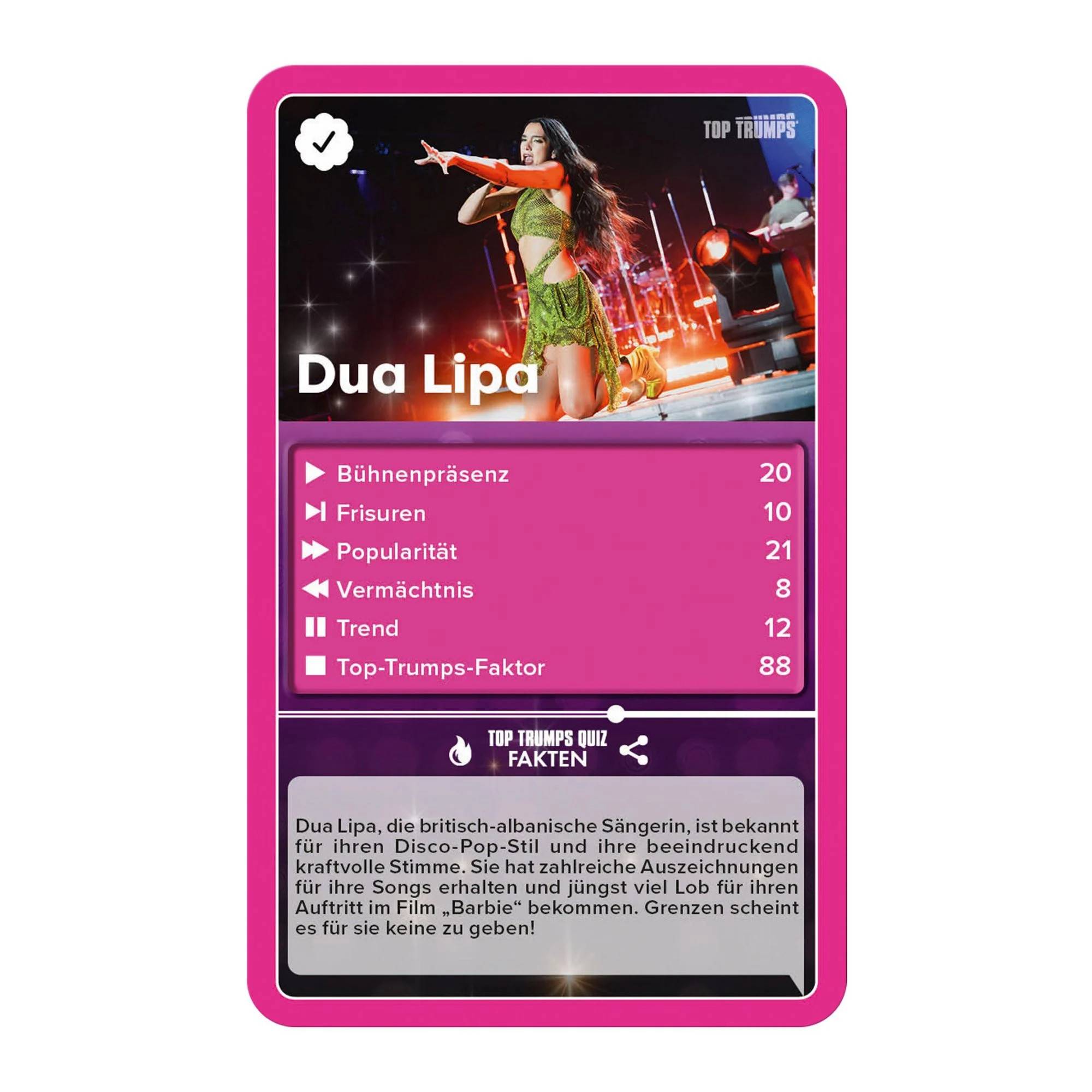 Top Trumps - Popstars Kartenspiel Trumpfspiel Musikstars Vergleichsspiel