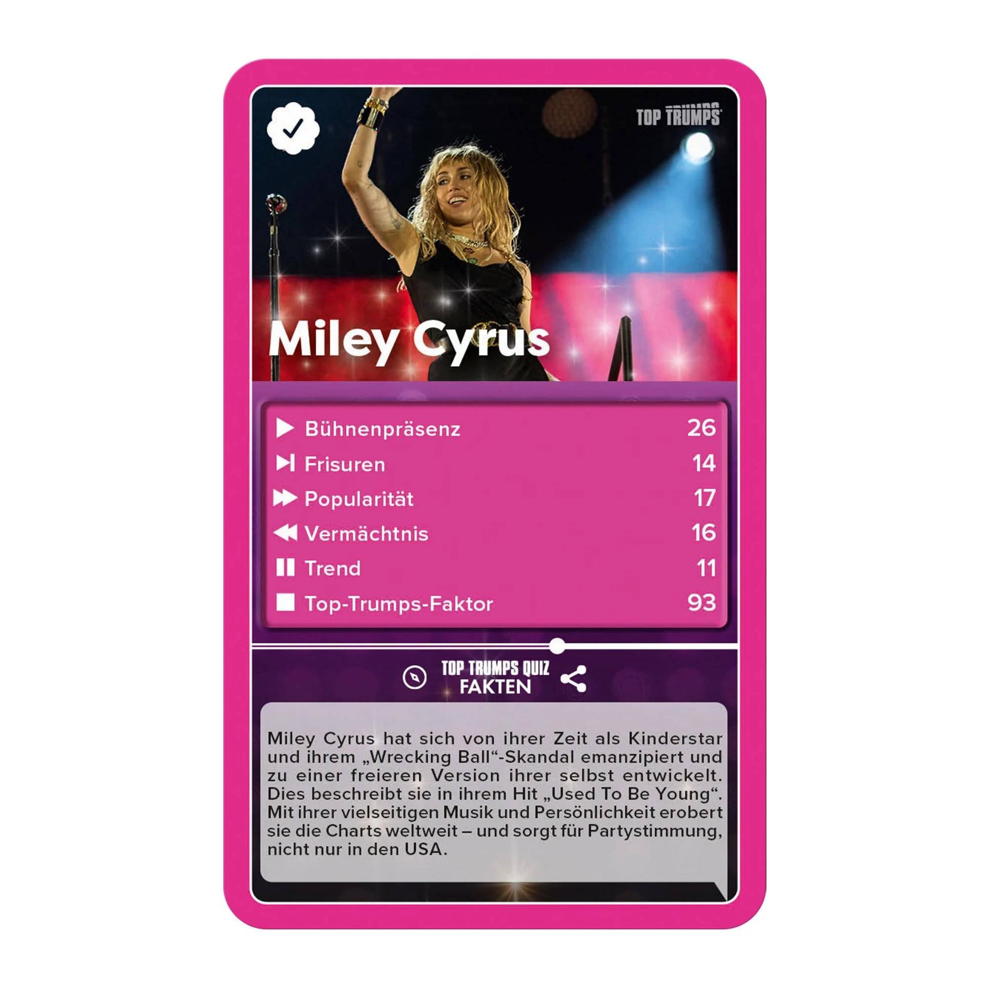 Top Trumps - Popstars Kartenspiel Trumpfspiel Musikstars Vergleichsspiel