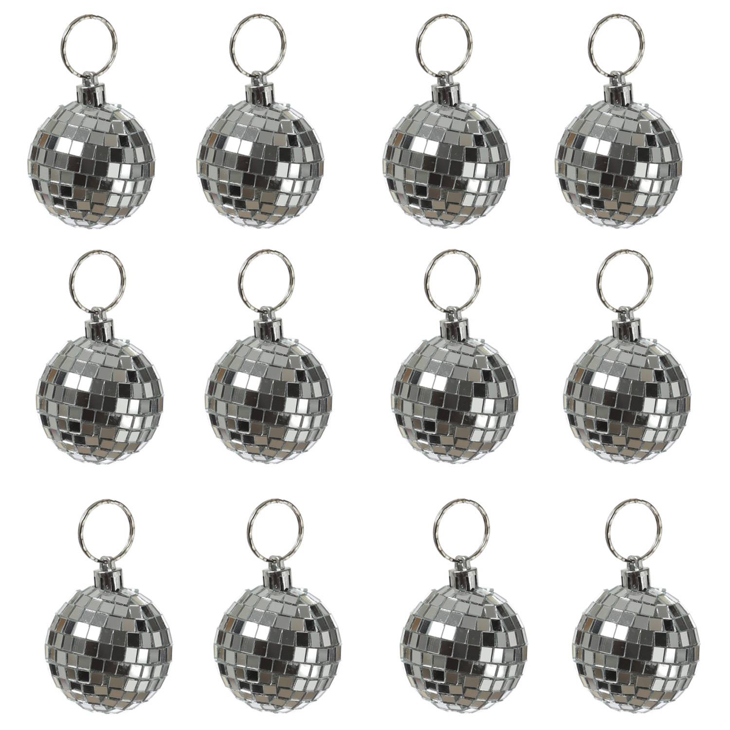 Spiegelkugel 5cm silber Mini Discokugel Mirrorball Disko Party Dekokugel 12Stück