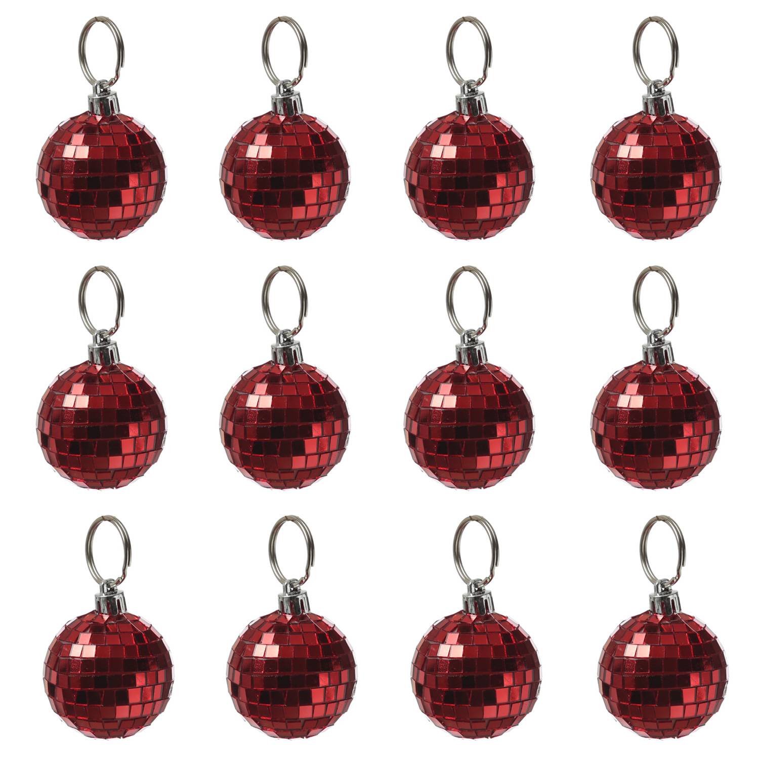 Spiegelkugel 5cm rot Mini Discokugel Mirrorball Disko Party Dekokugel 12 Stück