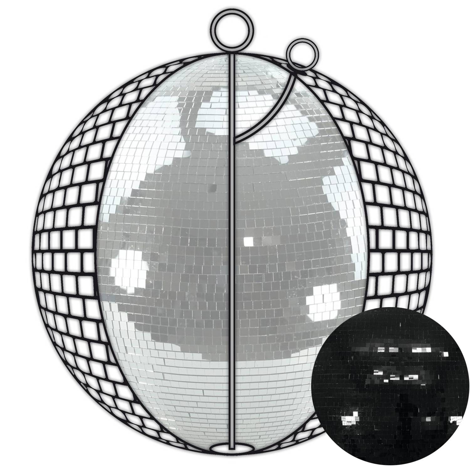 Spiegelkugel 100cm schwarz Safety Discokugel Mirrorball Disko Effekt Partykugel