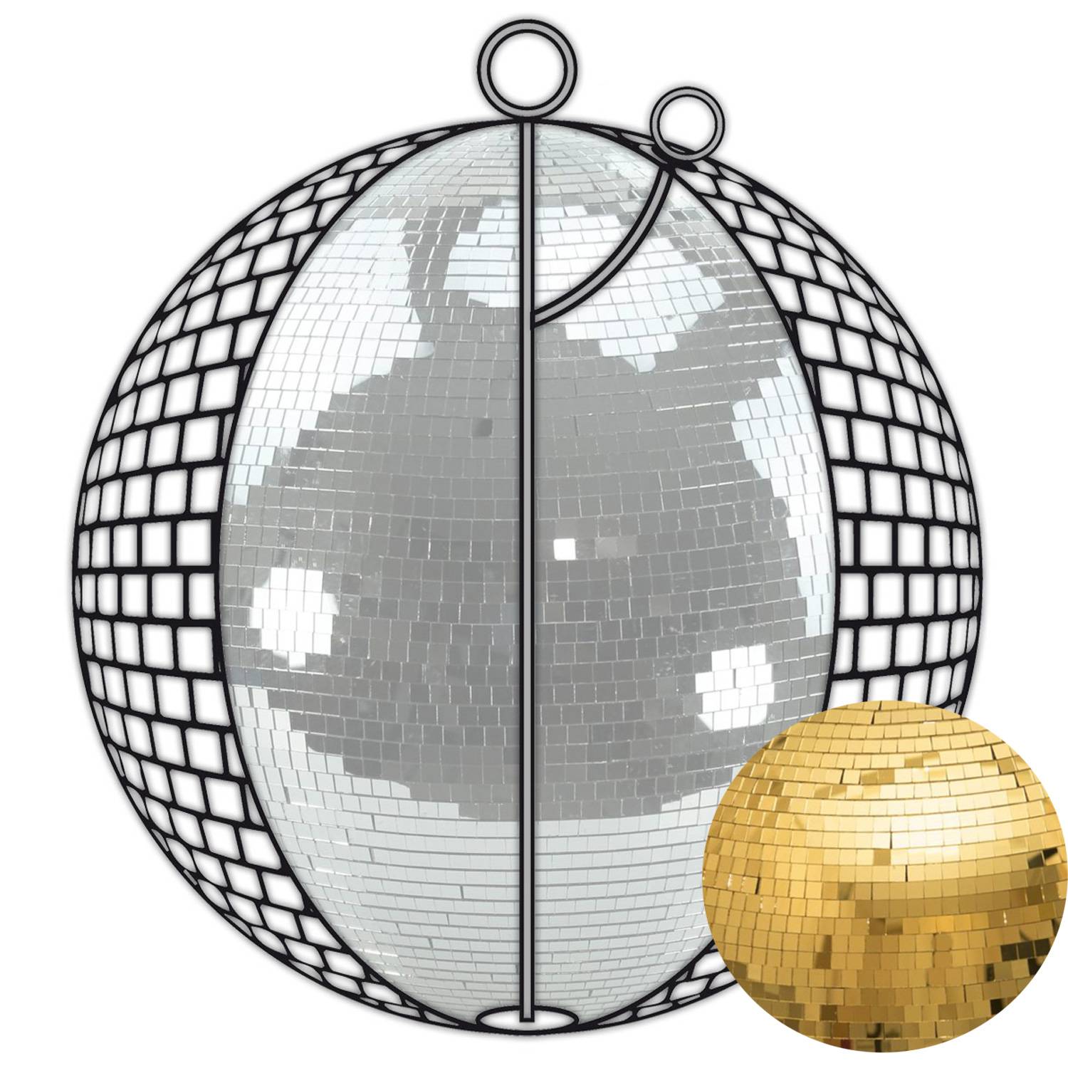 Spiegelkugel 75cm gold Safety Discokugel Mirrorball Disko Partykugel Dekokugel