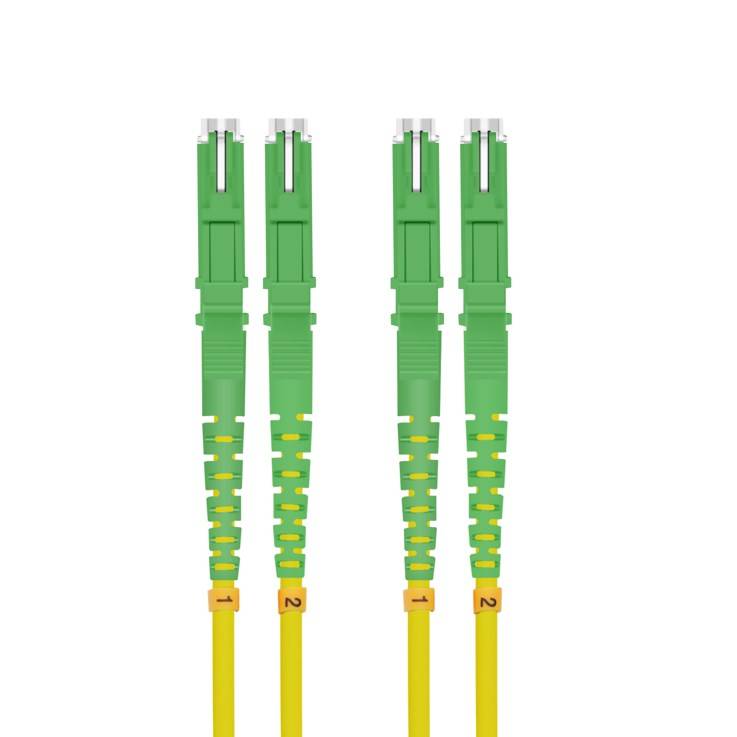 LWL Patchkabel E2000® APC/E2000® APC (LSH) Duplex 9/125µm OS2 gelb 2,0m