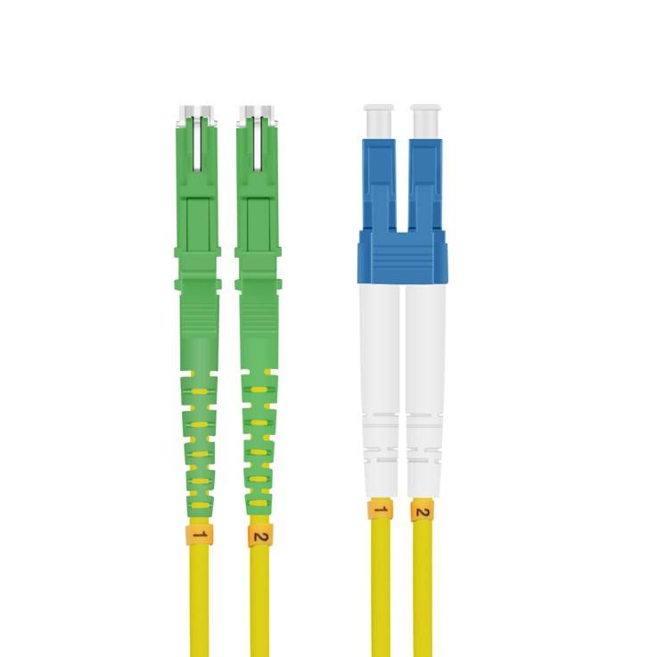 LWL Patchkabel E2000® APC (LSH)/LC Duplex 9/125µm OS2 gelb 5,0m