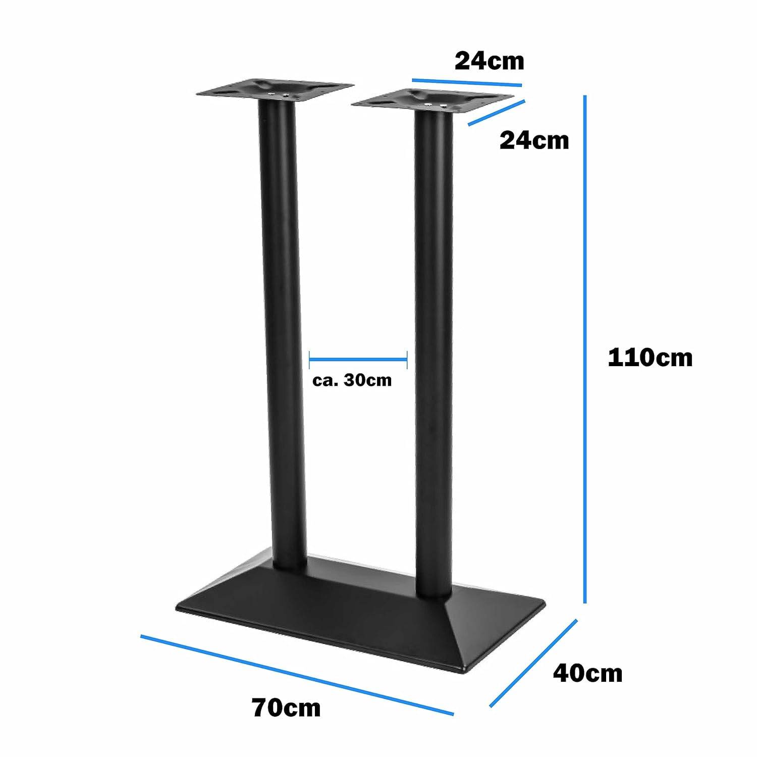 Tischgestell schwarz "München" Tischbeine Tischfuß Tischuntergestell Tisch Legs Doppelte Version 110cm