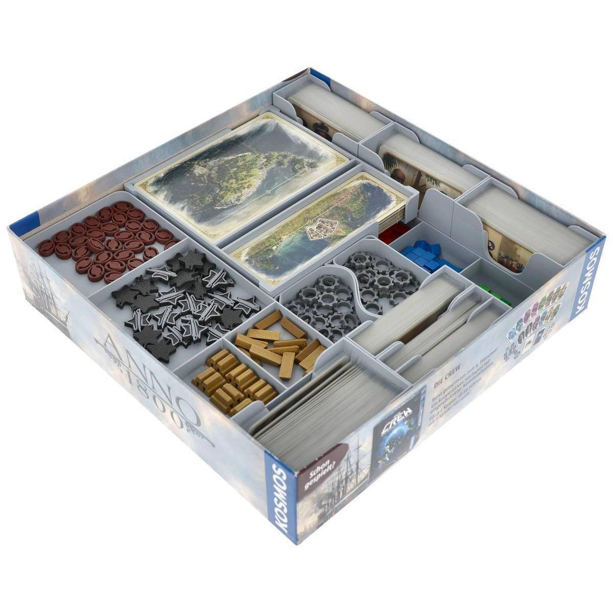ORG279_3D133SET_ 3D138SET - Feldherr Organizer Insert mit Token Upgrade Set für Anno 1800 Die Erweiterung