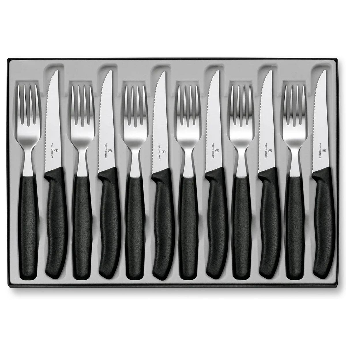 Victorinox Classic Besteck 12-Teilig - Steakmesser Schwarz