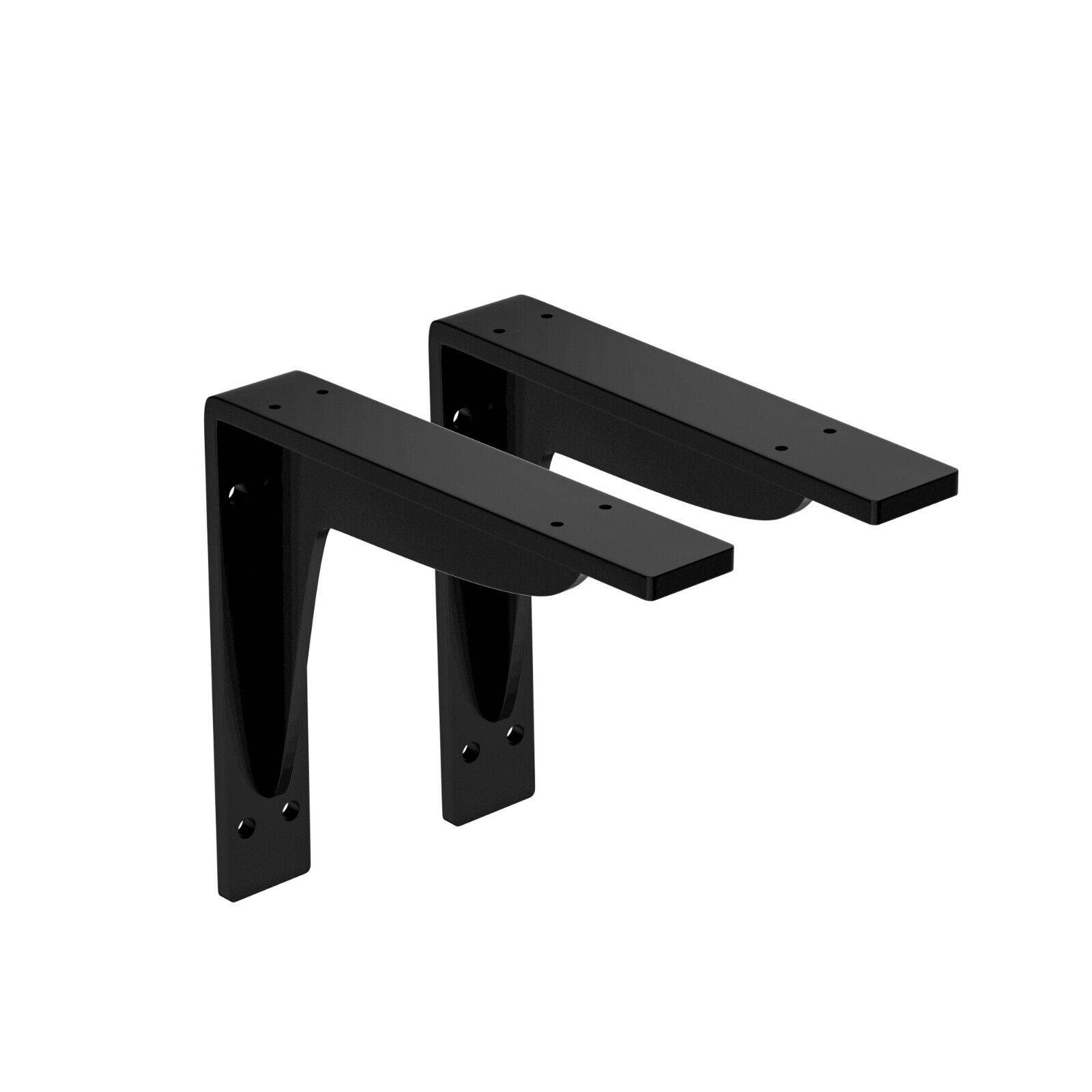 2x Schwerlast Regalhalter Regalhalterung Regalträger Regal Winkel Wand bis 200kg Schwarz 140x88mm