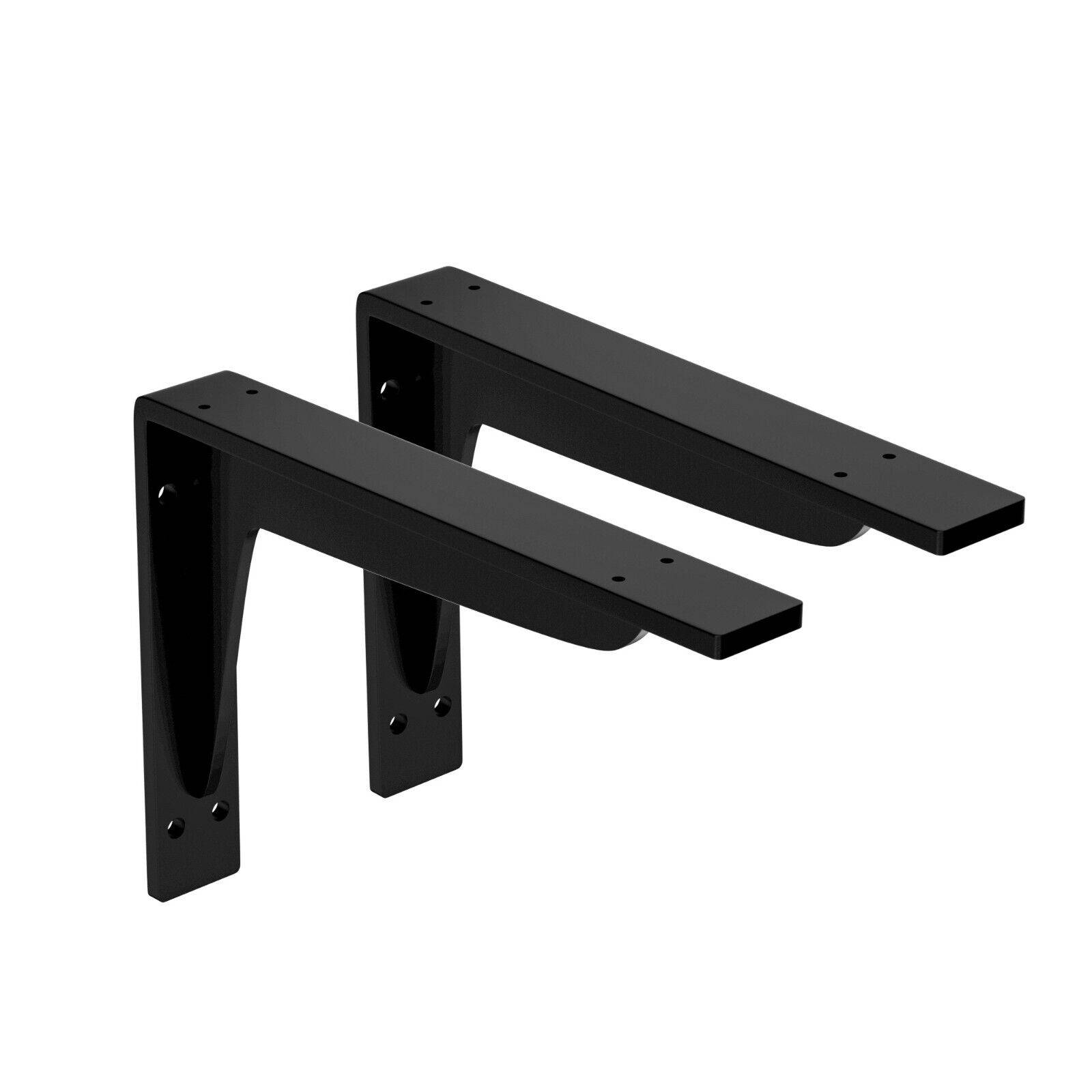 2x Schwerlast Regalhalter Regalhalterung Regalträger Regal Winkel Wand bis 200kg Schwarz 190x145mm
