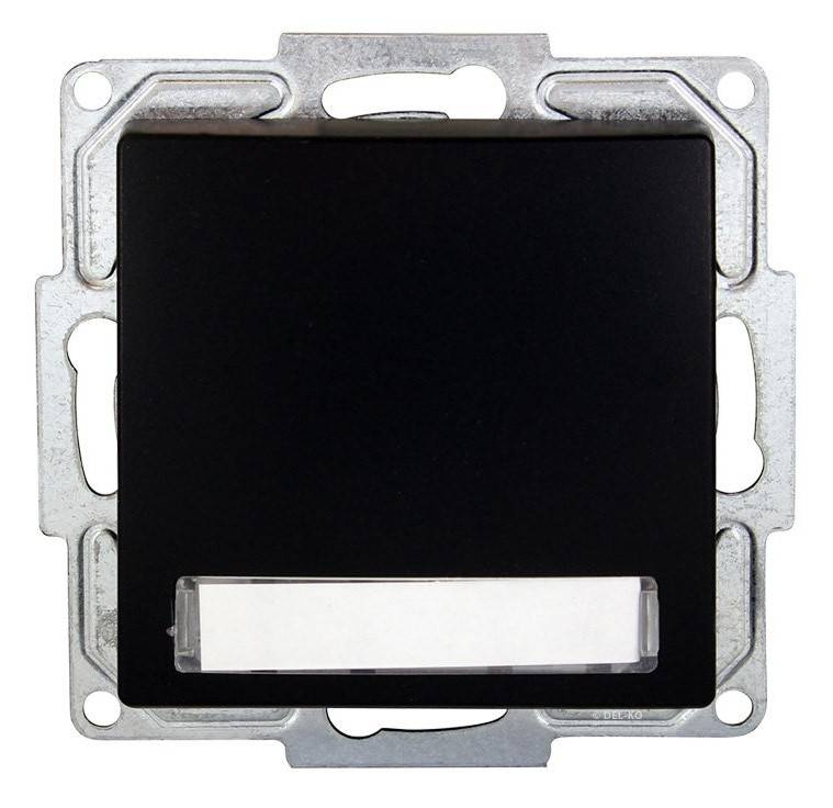 Günsan Eqona Klingeltaster mit Namensschild Einsatz ohne Rahmen mit Wippe schwarz