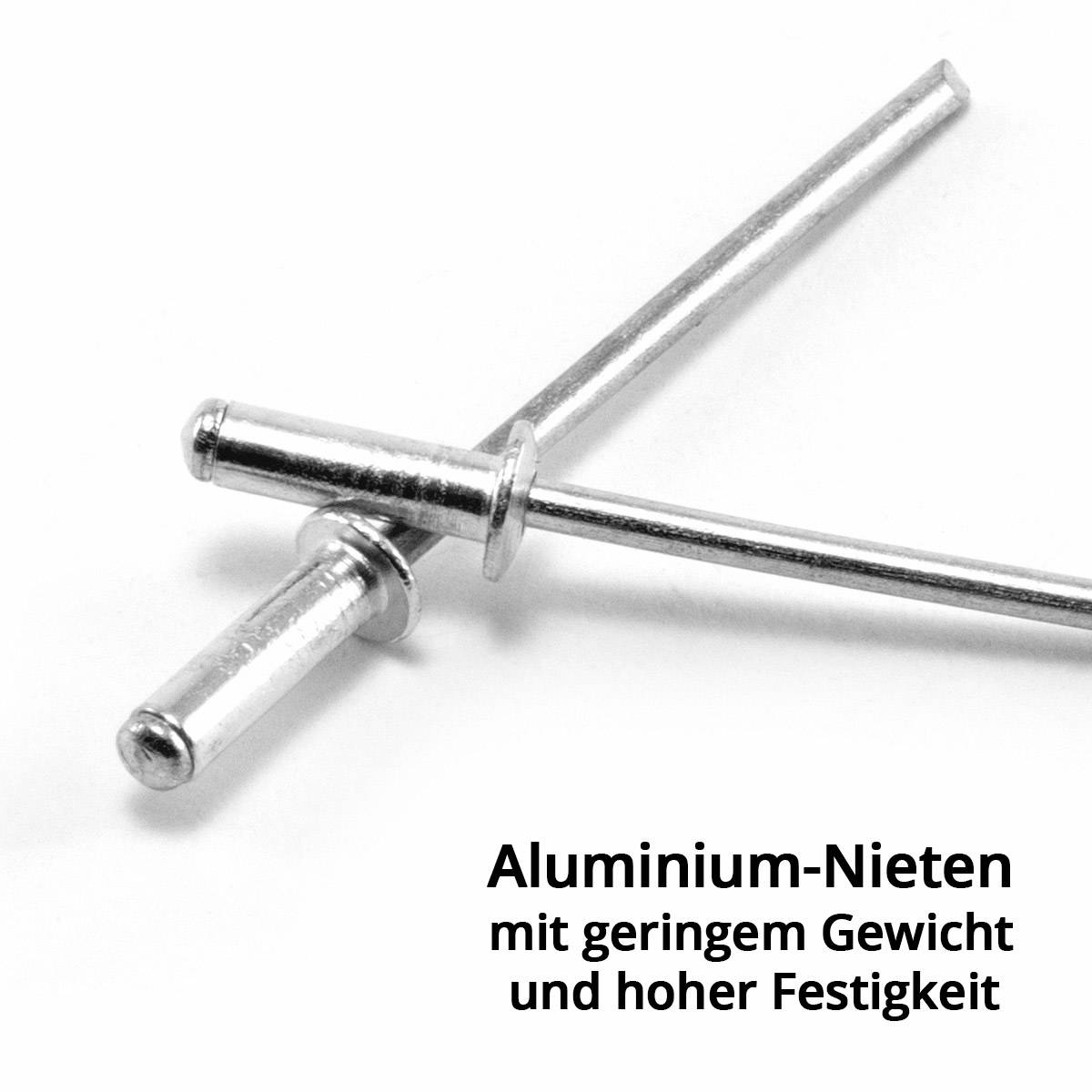 STAHLWERK Nieten Sortiment 1000-teilig Blindnieten Set aus Aluminium Nietenset