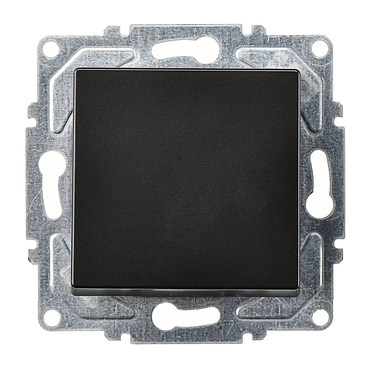 Günsan Eqona Wechselschalter 10AX/250V~ Einsatz ohne Rahmen mit Wippe schwarz