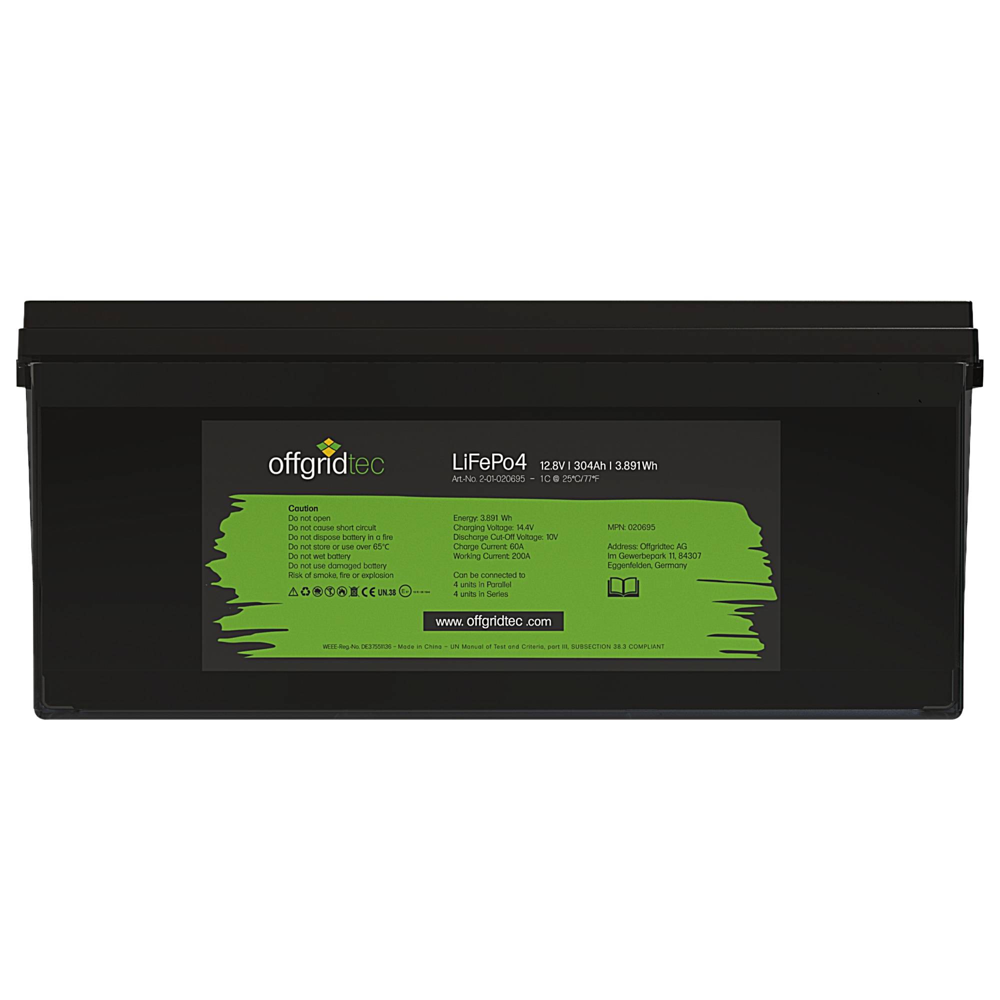Offgridtec LiFePo4 Akku 12/300 12,8V 304Ah BMS integriert 3891Wh